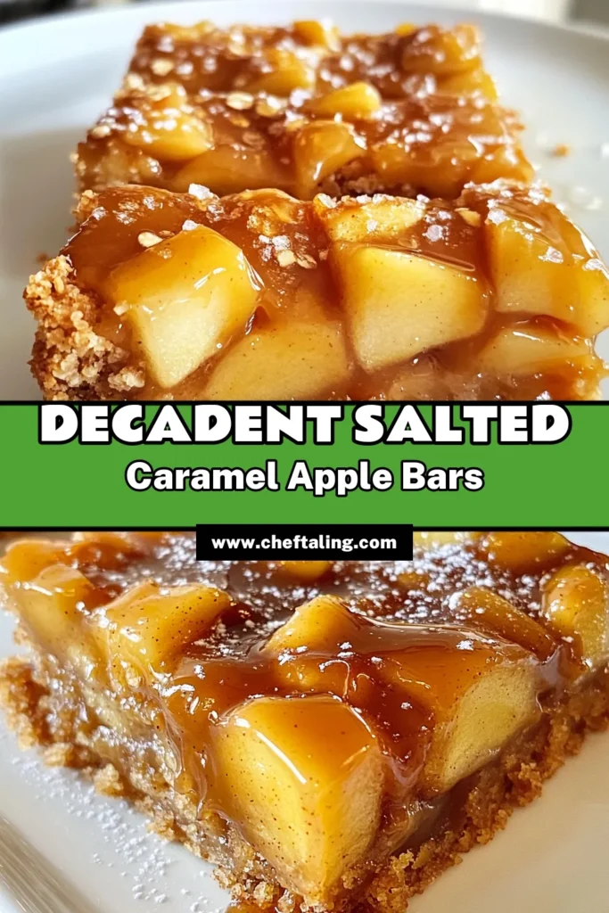 Indulge in these Salted Caramel Apple Bars, a delightful fall dessert that's perfect for any gathering. This apple dessert recipe combines tender apples, rich caramel sauce, and a chewy oatmeal cookie crust, making it a crowd-pleaser. Easy to make and utterly delicious, these caramel sauce bars are the ultimate treat. Save this recipe for your next baking session! #SaltedCaramelAppleBars #FallDessertBars #OatmealCookieBars #AppleDessertRecipe