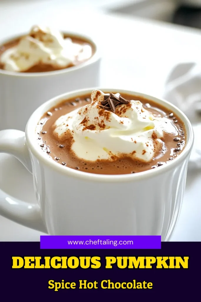 Indulge in the ultimate fall treat with this amazing Pumpkin Spice Hot Chocolate recipe! Made with creamy milk, rich pumpkin puree, and delightful chocolate, this cozy beverage is perfect for chilly days. With a hint of vanilla and pumpkin pie spice, it’s a comforting hug in a mug. Don’t miss out—click through to explore the full recipe and warm up your evenings with this delicious drink! #PumpkinSpice #HotChocolate #FallRecipes #CozyDrinks
