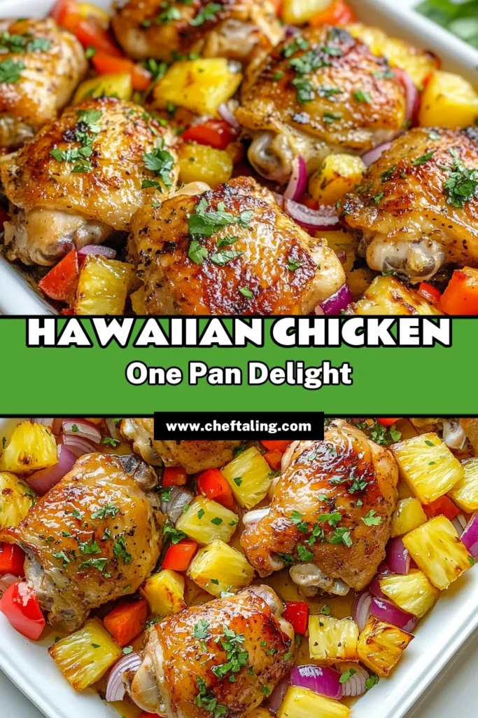 Discover this delicious Whole30 Hawaiian Chicken Sheet Pan recipe that's perfect for busy weeknights! Packed with flavor from coconut aminos, this healthy sheet pan dinner is a breeze to prepare. Serve up this easy Whole30 meal that features juicy chicken thighs, vibrant bell peppers, and sweet pineapple for a tropical twist. Save this recipe now and enjoy wholesome goodness tonight! #Whole30ChickenRecipe #HawaiianChickenSheetPan #HealthyDinner #EasyWhole30Meals