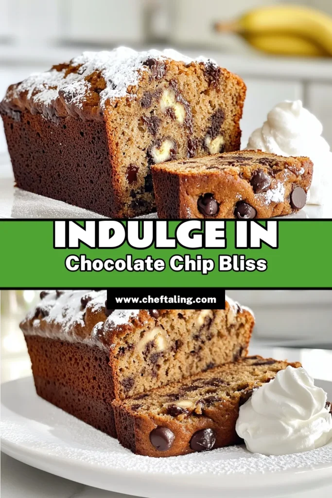 Indulge in the ultimate Decadent Chocolate Chip Banana Bread that will make your taste buds sing! With ripe bananas, rich chocolate chips, and a hint of cinnamon, this easy recipe is a perfect treat for any occasion. Follow our simple steps to create a moist and delightful loaf that everyone will love. Click through to discover the full recipe and tips for presentation. Bake your happiness today! #BananaBread #ChocolateChip #BakingRecipes #DessertLovers
