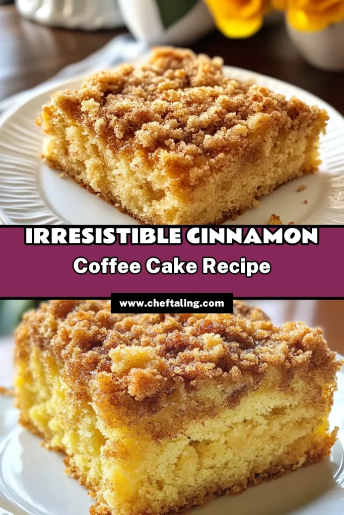 Indulge in this delicious classic coffee cake recipe that showcases a moist, rich sour cream coffee cake topped with a crunchy streusel topping recipe. Perfect for brunch or an afternoon treat, this homemade coffee cake is sure to impress family and friends. Discover how easy it is to make a delightful classic coffee cake with simple ingredients. Save this recipe for your next coffee break! #CoffeeCake #HomemadeCoffeeCake #Baking #DessertRecipes