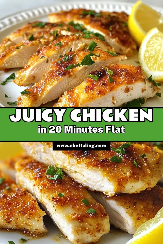 Looking for quick and delicious Chicken Breast Oven Recipes? Try this Juicy 20-Minute Oven Baked Chicken Breast! Perfect for an Easy Baked Chicken weeknight dinner, it’s seasoned to perfection and ready in no time. Enjoy tender, flavorful chicken that the whole family will love. Don’t miss out on this hassle-free recipe—save and try it tonight! #BakedChickenBreast #EasyWeeknightDinners #ChickenRecipes #QuickHealthyMeals