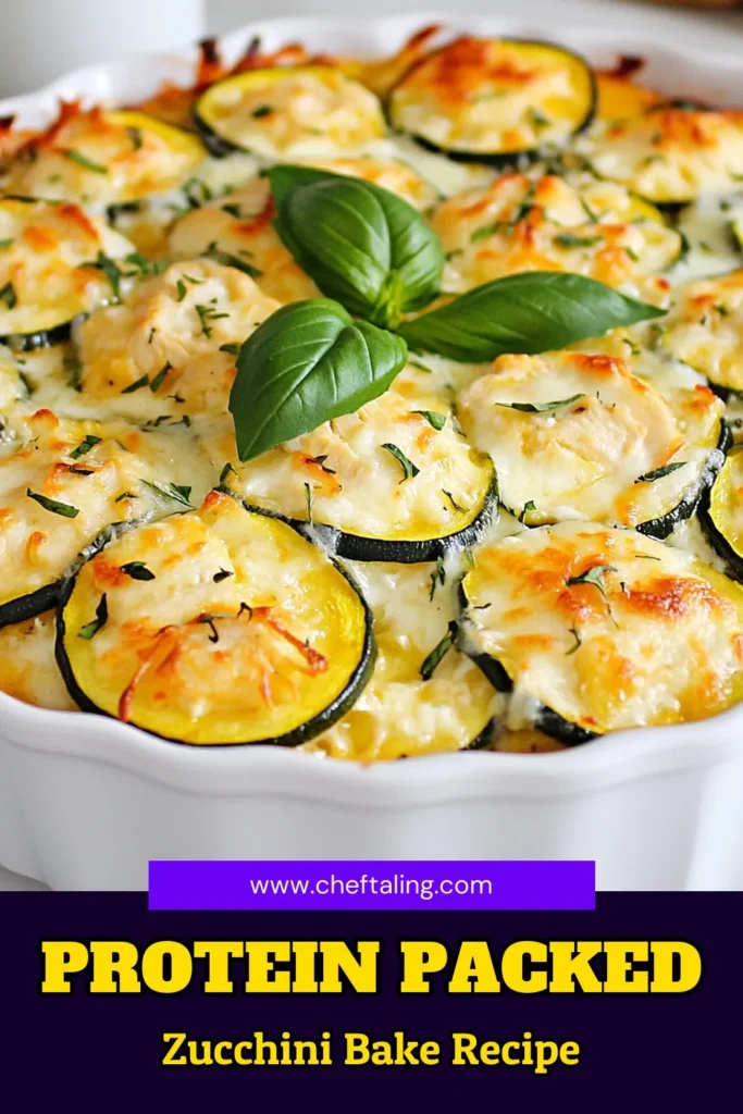 Discover a delicious and nutritious high protein chicken bake with this healthy chicken zucchini bake recipe! Packed with shredded chicken, cottage cheese, and Italian seasoning, this zucchini casserole recipe is perfect for meal prep or family dinners. Combining flavors and textures, it’s an easy and satisfying Italian seasoning zucchini dish. Save this cottage cheese chicken recipe for a tasty twist on classic comfort food! #HighProtein #ZucchiniCasserole #HealthyEating #MealPrep
