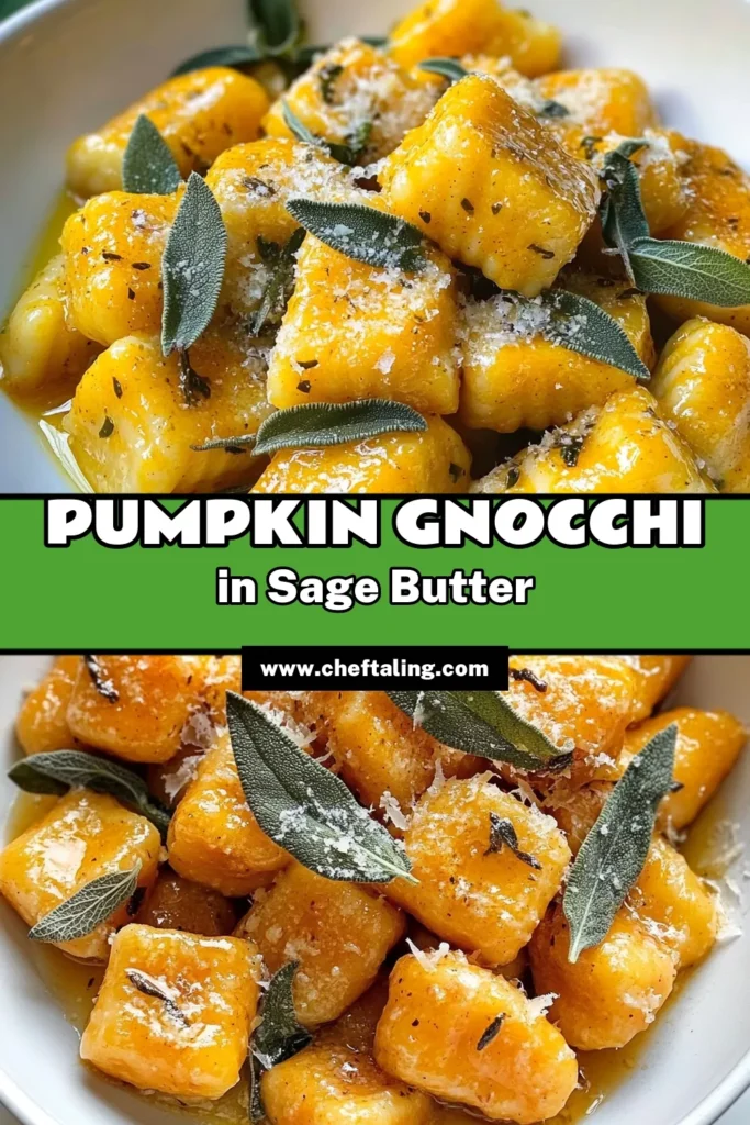 Indulge in the deliciousness of Pumpkin Sage Gnocchi, a perfect addition to your fall pasta dishes. This homemade gnocchi recipe combines creamy pumpkin and fragrant sage butter sauce for a delightful twist on seasonal flavors. Elevate your dinner with this easy step-by-step guide! Get cozy with this comforting pumpkin recipe and make it for your loved ones tonight. Save this recipe for later! #PumpkinRecipes #HomemadeGnocchi #FallPastaDishes #PumpkinSageGnocchi