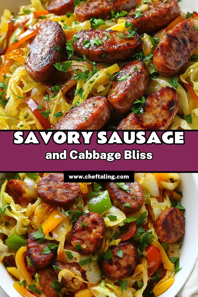 Discover this easy sausage and cabbage recipe that makes a fantastic one-pan meal! Perfect for busy nights, this stir-fried cabbage dish combines savory smoked sausage with fresh veggies for a delicious and satisfying dinner idea. In just 25 minutes, you can serve up a delightful dish that'll have everyone asking for seconds. Save this recipe for your next family meal and enjoy the flavors of quick, healthy cooking! #EasyDinnerIdeas #OnePanSausageMeals #StirFriedCabbageRecipes #SmokedSausageDishes