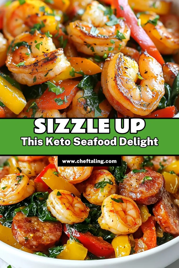 Discover a delicious Keto shrimp recipe with this easy Keto Shrimp Sausage Skillet. Packed with flavor and made with low carb shrimp, smoked sausage, and fresh veggies, it's a perfect healthy shrimp and sausage dinner ready in just 25 minutes. Perfect for busy nights, this low carb shrimp skillet is a must-try for anyone seeking quick and nutritious meals. Save this recipe for a satisfying weeknight dinner! #KetoRecipes #HealthyEating #LowCarb #DinnerIdeas
