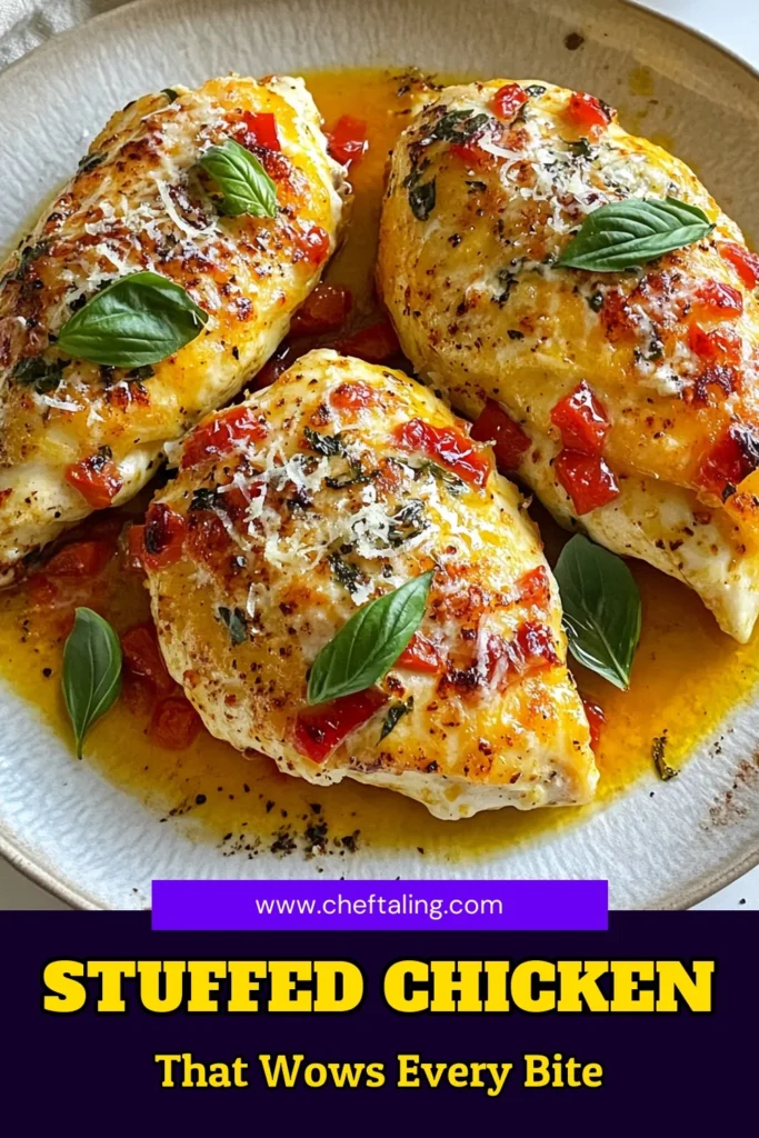 Discover the deliciousness of red pepper mozzarella stuffed chicken, a perfect option for your easy chicken dinner ideas. This stuffed chicken recipe combines juicy chicken breasts with roasted red pepper and mozzarella for an irresistible flavor. Simple to make and delightful to serve, it's a must-try for family meals. Click to save this mozzarella chicken breast recipe and impress your guests tonight! #StuffedChickenRecipes #EasyDinnerIdeas #RoastedRedPepperChicken #MozzarellaChicken