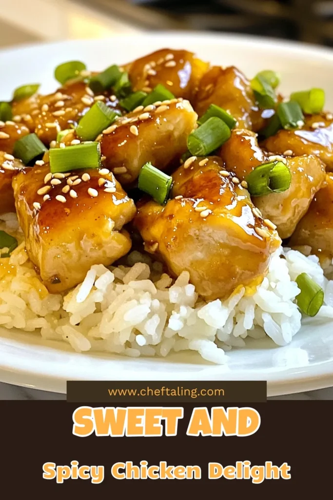 Discover the ultimate delight with this Sweet and Spicy Honey Chicken recipe! Bursting with flavor, our Honey Garlic Chicken recipe uses simple ingredients to create perfectly marinated Sriracha chicken thighs that caramelize beautifully. This easy chicken marinade brings together honey, soy sauce, and ginger for a delicious Asian honey chicken experience. Perfect over rice! Save this recipe today! #HoneyChicken #ChickenRecipes #EasyDinner #AsianCuisine