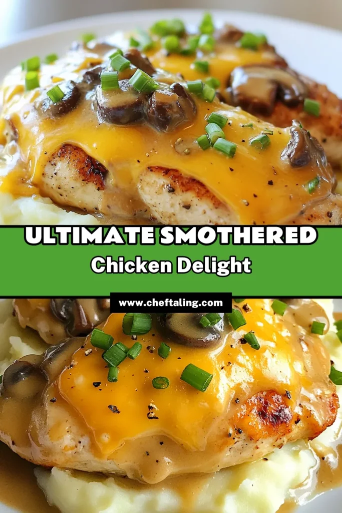 Discover the ultimate smothered chicken recipe inspired by Texas Roadhouse! This creamy chicken dish features tender skillet chicken dinner topped with a rich mushroom onion sauce chicken that will impress your family and friends. Enjoy a comforting meal that's easy to make and packed with flavor. Try it tonight and savor every bite! Save this recipe for your next dinner! #SmotheredChicken #TexasRoadhouseChicken #SkilletDinner #CreamyChickenDish