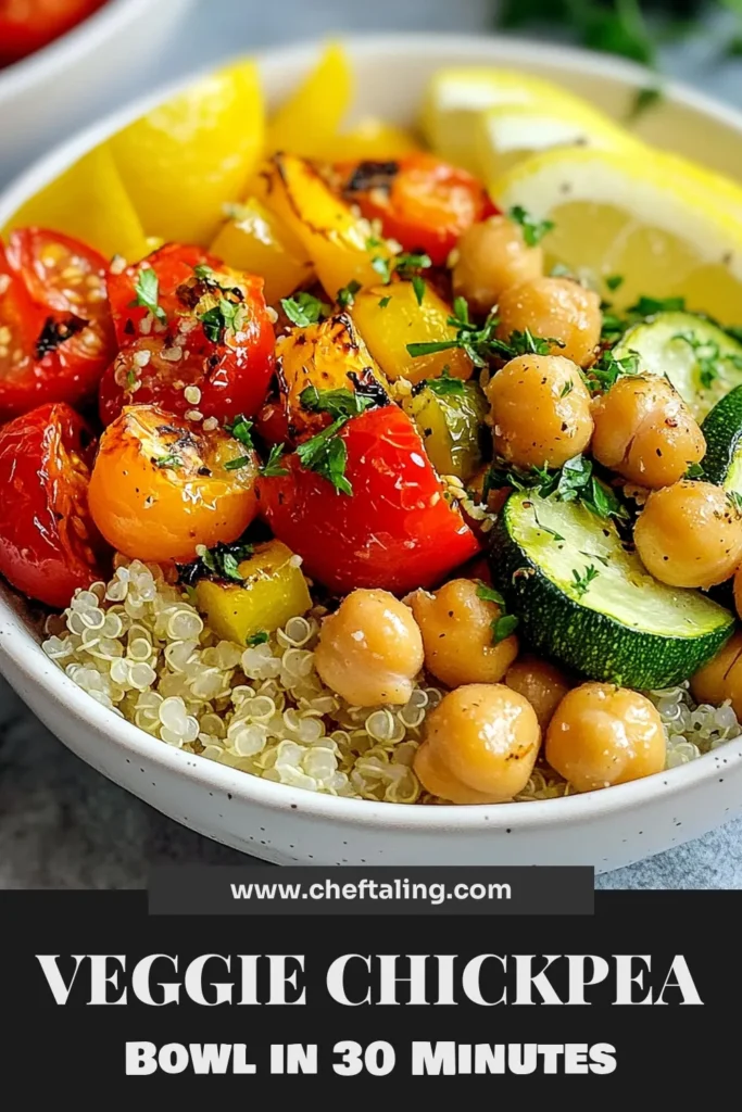 Discover the joy of healthy meal prep with these Roasted Vegetable Chickpea Bowls! This chickpea quinoa recipe features vibrant, vegan roasted vegetables that make for easy vegetarian recipes everyone will love. Perfect for meal prepping, these roasted veggie bowls are packed with flavor and nutrition. Try this simple recipe today and elevate your weeknight meals! Save this post for your next cooking adventure! #MealPrep #HealthyEating #VeganRecipes #ChickpeaBowls