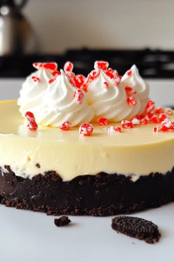 - 24 Oreo cookies, crushed - 1/2 cup unsalted butter, melted - 16 oz cream cheese, softened - 1 cup powdered sugar - 1 teaspoon vanilla extract - 1 teaspoon peppermint extract - 1 cup heavy cream - 1 cup crushed peppermint candies (or candy canes) - Whipped cream for topping (optional) - Extra Oreo cookies for garnish (optional) The star of this cheesecake is the Oreo crust. It gives a sweet and crunchy base. The cream cheese filling is rich and creamy. The peppermint flavor brings a fresh twist. You mix the cream cheese with sugar and extracts. Heavy cream makes it light and fluffy. - 9-inch springform pan - Medium mixing bowl - Large mixing bowl - Electric mixer - Spatula - Plastic wrap These tools make your baking easy. The springform pan lets you remove the cheesecake easily. Mixing bowls help you combine your ingredients well. An electric mixer beats the cream cheese smoothly. A spatula ensures you mix well without mess. - Whipped cream - Crushed peppermint candies - Extra Oreo cookies Garnishes add fun and flair to your cheesecake. Whipped cream makes it look fancy. Crushed peppermint candies offer extra flavor. Extra Oreo cookies are perfect for a crunchy topping. You can also use a sprig of mint for color. To start, grab a medium bowl. Combine the crushed Oreo cookies and melted butter. Mix until it looks like wet sand. This will be your base. Next, press the mixture into the bottom of a 9-inch springform pan. Make sure to press down firmly for a sturdy crust. Once done, place the pan in the fridge. Let it chill while you prepare the filling. Now, take a large mixing bowl. Beat the softened cream cheese with an electric mixer. Keep mixing until it is smooth and creamy. Add the powdered sugar, vanilla extract, and peppermint extract. Mix these until they blend well. In another bowl, whip the heavy cream until stiff peaks form. Gently fold this whipped cream into the cream cheese mixture. Be careful not to deflate the whipped cream. Finally, add the crushed peppermint candies and fold them in evenly. Pour the cream cheese filling over the chilled Oreo crust. Use a spatula to spread it out evenly. Cover the cheesecake with plastic wrap. Put it back in the fridge for at least 4 hours, or overnight if you can wait. Once set, remove the cheesecake from the pan. If you like, top it with whipped cream and garnish with extra crushed Oreos or peppermint bits. Enjoy your delicious creation! To get a smooth cream cheese mixture, start with softened cream cheese. Take it out of the fridge 30 minutes before using. This way, it blends easier. Use an electric mixer on medium speed. Beat it until it is creamy and free of lumps. Add the powdered sugar slowly to avoid clumping. Mix until all the ingredients are smooth. To whip cream perfectly, use cold heavy cream. Chill your mixing bowl and beaters in the fridge for 10 minutes. Pour the heavy cream into the cold bowl. Start mixing on low speed, then increase to high. Stop mixing when stiff peaks form. This means the cream holds its shape. Be gentle when folding it into the cream cheese mixture. This keeps the whipped cream fluffy. Refrigerate your cheesecake for at least 4 hours, or overnight if you can wait. This time helps the cheesecake set properly. Cover it with plastic wrap to keep it fresh. Avoid opening the fridge often. Each time you open it, the temperature changes. Once set, remove it from the springform pan carefully. Enjoy your delicious cheesecake! {{image_2}} You can switch up the crust for fun. Use graham crackers for a classic flavor. Or try chocolate cookies for a richer taste. You can also use crushed nuts mixed with butter for a gluten-free option. This adds a nice crunch to every bite. Want to spice things up? Add chopped chocolate or different candies. You can mix in some crushed Oreos for extra texture. Try other extracts like almond or orange for a new twist. Each change can give your cheesecake a fresh taste. Make this cheesecake fit any holiday! For Christmas, add red and green sprinkles on top. For Valentine’s Day, use heart-shaped candies and pink whipped cream. In the summer, mix in fresh strawberries or blueberries. These ideas keep the dessert fun and festive all year long! To store your no bake peppermint Oreo cheesecake, cover it tightly. Use plastic wrap or aluminum foil. A sealed container also works well. Make sure to keep it in the fridge. This keeps it fresh and tasty. You can freeze leftovers for later. First, let the cheesecake chill fully. Then, slice it into pieces. Wrap each piece in plastic wrap and foil. Place the wrapped slices in a freezer-safe bag. They can stay frozen for up to three months. When you're ready to eat, thaw it in the fridge overnight. This cheesecake stays fresh in the fridge for about five days. After that, the taste may change. Always check for any off smells or changes in texture. If it smells funny or looks odd, it's best to toss it. Enjoy your cheesecake while it's fresh! To make this recipe gluten-free, use gluten-free Oreo cookies. Many brands offer gluten-free cookies that taste great. Check the label to ensure they fit your needs. You can still enjoy this delicious cheesecake without gluten. Yes, you can use different types of cream cheese. Neufchâtel cheese is a lighter option. It has less fat but still tastes creamy. You can also use vegan cream cheese for a dairy-free version. Each choice will change the flavor and texture slightly. If you don’t have peppermint extract, use mint extract instead. It has a similar flavor, though it is less sweet. You can also use fresh mint leaves for a natural taste. Just chop them finely and mix them in. You now know how to make a tasty No Bake Peppermint Oreo Cheesecake. We covered the key ingredients, tools, and optional garnishes to make it special. You learned step-by-step instructions for the crust and filling. I shared tips for a smooth mixture and perfect whipped cream. We explored variations to keep things exciting. Lastly, I gave storage tips to keep your cheesecake fresh. Enjoy making this easy dessert that brings a festive touch to any gathering!