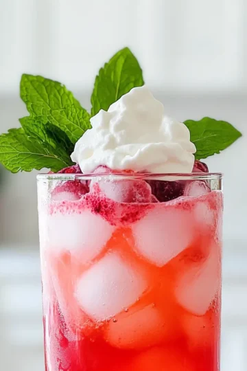 - Fresh raspberries - Raspberry syrup - Club soda - Coconut cream - Lime juice - Fresh mint leaves - Ice cubes Gathering the right ingredients is key. Start with fresh raspberries. They should be bright and firm. Next, get raspberry syrup. This adds sweetness and flavor. Use club soda for a fizzy lift. You will also need coconut cream. This makes your drink creamy and rich. Don't forget lime juice. It adds a nice zing that balances the sweetness. Fresh mint leaves give your drink a fresh touch. Finally, grab some ice cubes. They cool everything down. With these ingredients, you're ready to create a refreshing Raspberry Dream Dirty Soda. Each part plays a role in making this drink a summer favorite! Start by blending 1 cup of fresh raspberries with 1/2 cup of raspberry syrup. Blend until smooth. If you prefer no seeds, strain the mixture through a fine mesh sieve. This step gives you a smooth, bright raspberry puree. Next, take the raspberry puree and pour it into a large pitcher. Add 2 cups of club soda to the puree. Stir gently to mix. Then, squeeze in 1 tablespoon of lime juice. The lime adds a zesty kick to the drink. In a separate bowl, whip 1/2 cup of coconut cream. Use a hand mixer or whisk until it reaches a smooth and fluffy texture. This cream will top your drink and provide a nice contrast to the tart raspberry. Now, grab your glasses and fill them with ice cubes. Pour the raspberry soda mixture over the ice. Make sure each glass gets a nice amount. Finally, top each drink with a generous dollop of whipped coconut cream. For a final touch, garnish with fresh mint leaves. Enjoy your refreshing Raspberry Dream Dirty Soda! To make a great raspberry puree, choose ripe raspberries. Look for berries that are deep red and firm. Avoid any that are mushy or have dark spots. Ripe berries will give you the best flavor. To avoid seed chunks, blend the raspberries with raspberry syrup until smooth. Then, strain the mixture through a fine mesh sieve. This step helps you get a silky texture. Push the puree through with a spatula for best results. You can add more flavor to your drink easily. Consider mixing in a splash of vanilla or a hint of ginger. Both will give your drink a nice twist. Adjust the sweetness based on your taste. If you like it sweeter, add more raspberry syrup. If you prefer less sugar, use fresh lime juice to balance the sweetness. Serving your drink can be fun and creative. Use clear glasses to show off the vibrant colors. You can also layer the coconut cream on top for a beautiful look. For garnishing, add fresh mint leaves on top. They add a pop of color and a fresh scent. You might also consider adding a slice of lime on the rim of the glass for an extra touch. {{image_2}} You can switch up the fruits in your Raspberry Dream Dirty Soda. Try using other berries like strawberries or blueberries. These fruits add a fun twist and color to your drink. If you want a tropical vibe, use pineapple or mango. They give a refreshing taste that pairs well with the soda. If you want a non-dairy option, almond milk or oat cream works well. These alternatives keep your drink creamy without coconut. For a coconut-free choice, you can use soy or cashew cream. These will still add richness and flavor to your soda. You can make a fun cocktail version of this soda. Try adding light or dark rum for a kick. The rum blends nicely with the raspberry and lime flavors. Mix it well in a shaker for a smooth drink. A Raspberry Dream Dirty Soda with rum can be a great choice for summer parties. After making the raspberry puree, store it in the fridge. Use an airtight container for best results. The puree stays fresh for up to three days. If you want to keep it longer, freeze it. Pour the puree into ice cube trays. Once frozen, transfer the cubes to a bag. This method makes it easy to use later. Do not store the assembled drink in the fridge. The club soda will lose its fizz. Instead, prepare the drink just before serving. You can mix the raspberry soda and coconut cream separately. Keep them cool until you are ready to serve. This way, your drink will stay refreshing and bubbly. Fresh raspberries last about one week in the fridge. Watch for soft spots or mold as signs of spoilage. Raspberry syrup can last up to a month when stored in a cool, dark place. For club soda, check the expiration date on the can. Proper storage helps keep your ingredients fresh and tasty. Raspberry Dream Dirty Soda is a fun and fizzy drink. It blends fresh raspberries, raspberry syrup, and club soda. This drink also has a creamy touch from coconut cream. It is refreshing and perfect for hot days. Many people love it for its bright flavor. The drink became popular in recent years, often seen at summer parties and events. It has roots in the "dirty soda" trend that started in Utah. Yes, you can prepare parts of this drink ahead. You can make the raspberry puree and store it in the fridge for up to three days. Keep it in an airtight container. Mix the raspberry puree with the club soda right before serving for the best fizz. Do not whip the coconut cream until you are ready to serve. Whipped cream does not store well. If you want alternatives to raspberry syrup, consider these options: - Strawberry syrup for a different berry flavor. - Agave syrup for a natural sweetness. - Honey can also work, but it has a strong taste. You can also use fruit juice, like pomegranate or cherry, for a fruity twist. Adjust the sweetness to your liking. Raspberry Dream Dirty Soda has some healthy parts. Fresh raspberries are full of vitamins and fiber. The drink does contain added sugar from the syrup. If you want a healthier option, try these tips: - Use less raspberry syrup or a sugar-free version. - Replace coconut cream with lighter options like almond milk. - Add more fresh fruits for extra nutrients. In this blog post, we covered how to make a refreshing Raspberry Dream Dirty Soda. We explored the key ingredients and went step-by-step through blending raspberry puree, mixing, and adding the coconut cream. Tips on flavor and presentation help you enhance your drink. We also looked at fun variations and storage tips. Try these methods to impress your guests or enjoy a treat at home. This drink is simple, enjoyable, and perfect for any occasion.