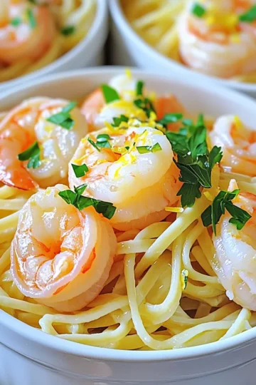 - 8 oz linguine pasta - 1 lb large shrimp, peeled and deveined - 4 tablespoons unsalted butter - 4 cloves garlic, minced The base of this dish is simple yet packed with flavor. Linguine pasta gives a nice texture. Shrimp adds a sweet seafood taste. Butter and garlic create a rich, savory sauce. - ¼ teaspoon red pepper flakes (adjust to taste) - 1 lemon (juice and zest) - ¼ cup fresh parsley, chopped - Grated Parmesan cheese (for serving, optional) The optional ingredients can elevate your dish. Red pepper flakes add heat. Lemon brightens the flavors. Fresh parsley brings a pop of color and freshness. Parmesan cheese gives a creamy touch when served. - Salt and pepper - Reserved pasta water Salt and pepper enhance the dish's overall taste. Reserved pasta water helps adjust the sauce's thickness. It also adds flavor, making every bite enjoyable. To start, you need to cook the linguine pasta. Boil water in a large pot. Add 8 ounces of linguine and cook as directed on the package. This usually takes about 8 to 10 minutes. You want it to be al dente, which means firm to the bite. After cooking, save ½ cup of the pasta water before draining the rest. This water is rich in starch and helps bind the sauce later. Don’t skip this step; it makes a big difference in the dish! While your pasta cooks, it’s time to prepare the shrimp. In a large skillet, heat 2 tablespoons of butter over medium heat. Once melted, add 4 cloves of minced garlic. Cook this for about 30 seconds until it smells great. Next, add 1 pound of peeled and deveined shrimp. Sprinkle some salt, pepper, and ¼ teaspoon of red pepper flakes for a little kick. Cook the shrimp for 2 to 3 minutes on each side. They will turn pink and opaque when ready. Once done, take the shrimp out and set them aside. Now, let's make the garlic butter sauce. In the same skillet, add the remaining 2 tablespoons of butter. Squeeze in the juice of 1 lemon and add the zest. Stir together and let it simmer for about a minute. Return the shrimp to the skillet and add the drained linguine. Toss everything well, adding the reserved pasta water bit by bit. This helps create the perfect sauce. Finally, stir in ¼ cup of chopped fresh parsley for color and taste. Adjust seasoning if needed. Serve right away in shallow bowls. Top with extra parsley and grated Parmesan cheese if you like! Achieving Perfectly Cooked Shrimp To cook shrimp well, heat oil in a skillet. Add shrimp in a single layer. Cook until pink for about 2-3 minutes on each side. Don’t crowd the pan. This helps them cook evenly. If they curl too tightly, they may be overcooked. How to Enhance the Garlic Flavor For a stronger garlic taste, use fresh garlic. Mince it finely for better flavor release. Add garlic at the start of cooking for a rich base. If you like more heat, add red pepper flakes when cooking the garlic. This brings out a nice kick. Best Ways to Plate Garlic Butter Shrimp Linguine Serve your dish in shallow bowls. Twirl the linguine for a nice presentation. Top with cooked shrimp and a sprinkle of parsley. Finish with grated Parmesan for a creamy touch. This adds color and taste. Recommended Wine Pairing Pair this dish with a crisp white wine. A Sauvignon Blanc or Pinot Grigio works best. The wine cuts through the butter and enhances the shrimp flavor. How to Prepare in Under 30 Minutes To keep it quick, prep all your ingredients first. Cook the linguine while you prepare the sauce. This makes the dish come together fast. If you multitask, you can easily finish in 20 minutes. Multitasking While Cooking While the pasta cooks, focus on the shrimp. Heat the skillet and start with the garlic. This way, you save time and keep everything fresh. Always keep an eye on the stove to avoid burning. {{image_2}} Alternative Pastas You can use other pastas if you want a change. Try fettuccine, spaghetti, or whole wheat pasta. Each type gives a different texture. Remember to cook them the same way as linguine. Different Protein Options If shrimp isn’t your thing, try chicken or scallops. Both cook quickly and soak up flavor well. Just adjust cooking times to keep them tender. Adding Vegetables Want more color and nutrients? Add fresh spinach or cherry tomatoes. They cook fast and add a nice pop. Toss them in just before serving for a fresh crunch. Spices and Herbs Variations For more spice, add more red pepper flakes or some paprika. Fresh herbs like basil or thyme can also make a big difference. Experiment and find your favorite mix. Gluten-Free Options If you need a gluten-free dish, use gluten-free pasta. Many great options are available. Just check the package for cooking instructions. Vegan Alternatives To make this dish vegan, swap shrimp for chickpeas or tofu. Use vegan butter in place of regular butter. You can also skip the Parmesan or use a vegan cheese. To keep your Garlic Butter Shrimp Linguine fresh, store it right. First, let it cool completely. Then, place it in an airtight container. This helps keep moisture in and air out. For best taste, eat leftovers within three days. Use glass or BPA-free plastic containers. Glass containers work well when reheating. They do not absorb flavors. Choose a size that fits your serving needs. Smaller containers are great for lunch portions. To reheat, add a small splash of water or broth to the pan. This helps keep the dish moist. Heat it over medium heat for about five minutes. Stir often to ensure even heating. Be careful not to overheat the shrimp. They can become tough if cooked too long. Heat just until warm. If using a microwave, heat in short bursts. Stir in between bursts for even heating. Freezing Garlic Butter Shrimp Linguine is not the best idea. The shrimp may lose texture and flavor. However, if you must freeze, do so without the shrimp. To thaw, place the container in the fridge overnight. This keeps the dish safe. Reheat in a pan with a bit of water or broth. Stir gently until heated through. Enjoy your meal just like fresh! It takes about 20 minutes to make Garlic Butter Shrimp Linguine. This includes 10 minutes of prep time and 10 minutes of cooking time. You can enjoy a tasty meal fast! Yes, you can use frozen shrimp. Make sure to thaw them first. To thaw, place the shrimp in a bowl of cold water for about 15-20 minutes. Once thawed, pat them dry before cooking. This helps the shrimp cook evenly and stay juicy. If you don’t have linguine, you can use other types of pasta. Good choices include spaghetti, fettuccine, or even penne. Each type will change the dish's look and feel, but all will taste great with the garlic butter sauce! This blog post shared the essentials for making Garlic Butter Shrimp Linguine. You learned about key ingredients like shrimp, butter, and pasta. I provided step-by-step cooking instructions and handy tips to make this dish shine. Remember, variations and smart storage keep your meal fresh and fun. Whether you're an expert cook or a beginner, this dish is easy to master. Enjoy your delicious meal and impress others with your skills!