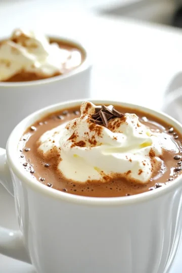 To make a rich and creamy pumpkin hot chocolate, gather these key ingredients: - 2 cups milk (dairy or plant-based) - 1/2 cup of pumpkin puree (canned or fresh) - 1/4 cup semi-sweet chocolate chips - 2 tablespoons cocoa powder - 2 tablespoons sugar (or to taste) - 1 teaspoon vanilla extract - 1/2 teaspoon pumpkin pie spice (plus extra for garnish) These ingredients create a warm and cozy drink that makes the fall season special. You can enhance your pumpkin hot chocolate with some fun toppings: - Whipped cream (for topping) - Dark chocolate shavings or chocolate curls (for garnish) - A sprinkle of extra pumpkin pie spice These garnishes add flavor and make your drink look lovely. When picking your ingredients, focus on quality: - Choose fresh pumpkin puree for a brighter taste. - Select high-quality chocolate chips for a rich chocolate flavor. - Use whole milk for creaminess or a good plant-based milk for a lighter option. Quality ingredients make a noticeable difference in flavor. Always check labels for additives or preservatives. This helps ensure your drink is as healthy as it is tasty. Start by gathering your ingredients. You need milk, pumpkin puree, and a whisk. In a medium saucepan, combine 2 cups of milk and 1/2 cup of pumpkin puree. Whisk these together over medium heat. Keep mixing for about 3 to 5 minutes. You want the mixture warm and well blended. Be careful not to let it boil. Now, it’s time for the chocolate! Add 1/4 cup of semi-sweet chocolate chips, 2 tablespoons of cocoa powder, and 2 tablespoons of sugar to the pumpkin mix. Stir continuously for 2 to 3 minutes. The chocolate should melt nicely, making the drink smooth and rich. Next, stir in 1 teaspoon of vanilla extract and 1/2 teaspoon of pumpkin pie spice. Whisk until everything is combined and warm. Remove the saucepan from heat. Taste your hot chocolate and adjust the sweetness if you like. Pour the mixture into mugs. Top each mug with whipped cream. For a special touch, sprinkle some pumpkin pie spice on top. You can also add dark chocolate shavings or chocolate curls for extra flair. Enjoy your creamy fall delight! To make your pumpkin hot chocolate shine, think about adding flavors. A pinch of sea salt boosts sweetness. It balances the rich chocolate and creamy pumpkin. You can also try a dash of cinnamon or nutmeg. These spices add warmth and depth. If you want more chocolate, add extra chocolate chips. For a fun twist, stir in some caramel sauce for a sweet kick. Sweetness is key to a great hot chocolate. After mixing, taste your drink. If it’s not sweet enough, add sugar slowly. Try one tablespoon at a time. Stir well and taste again. You can also use honey or maple syrup for a natural option. Just remember to mix it in fully for even sweetness. Avoid cooking your mixture too fast. Medium heat is best to keep it smooth. Don’t let it boil; that can change the texture. If you add too much cocoa powder, it may taste bitter. Always whisk well to blend everything smoothly. Lastly, don’t skip the whipped cream! It adds a nice touch and makes it look fancy. {{image_2}} To make a vegan version of pumpkin hot chocolate, swap dairy milk for a plant-based milk. Almond, oat, or coconut milk works well. Use dairy-free chocolate chips for a rich taste. Follow the same steps in the recipe, and enjoy this creamy treat! If you want a dairy-free hot chocolate, simply choose non-dairy milk. Almond milk adds a nutty flavor. Coconut milk gives a rich, creamy texture. Soy milk is also a good choice. Each option keeps the drink smooth and delicious. Adjust the sweetness as you mix in the cocoa and chocolate. You can add fun flavors to your pumpkin hot chocolate! Try adding a splash of peppermint extract for a fresh twist. This pairs well with the pumpkin spice. For a sweeter touch, drizzle caramel syrup over the whipped cream. These add-ins make your drink feel special and festive. To store leftover pumpkin hot chocolate, let it cool first. Then, pour it into an airtight container. Make sure to seal it well to keep the flavors fresh. Store it in the fridge for up to three days. If you want to enjoy it later, you can freeze it. Just use a freezer-safe container. Leave some space at the top, as liquids expand when frozen. When you're ready to enjoy your hot chocolate, take it out of the fridge or freezer. If frozen, let it thaw in the fridge overnight. To reheat, pour it into a saucepan. Heat it over medium-low heat, stirring often. This helps it warm evenly without burning. If you prefer, you can use a microwave. Heat it in short bursts of 30 seconds, stirring in between. This way, it stays creamy and smooth. The shelf life of your ingredients varies. Milk lasts about a week after opening, while pumpkin puree is good for about a week once opened. Semi-sweet chocolate chips can last several months if stored well. Sugar and cocoa powder have a long shelf life. They stay fresh for years if kept dry and cool. Always check labels for specific dates, as freshness matters in your drink. To make one serving, simply halve the original recipe. Use 1 cup of milk and 1/4 cup of pumpkin puree. Add 2 tablespoons of chocolate chips, 1 tablespoon of cocoa powder, and 1 tablespoon of sugar. Mix these in a small saucepan over medium heat. Whisk until everything melts and blends well. This takes about 3-5 minutes. Pour into a mug, top with whipped cream, and sprinkle some pumpkin pie spice. Yes, you can use pumpkin pie filling. This filling has spices and sugar mixed in. It can add a nice flavor. Just remember to reduce the sugar in the recipe. Taste your drink first. Adjust the sweetness if needed. Pumpkin pie filling makes the drink sweeter and spicier. Pumpkin is rich in vitamins and minerals. It has a lot of vitamin A, which helps your eyes. It also contains fiber, which aids digestion. Pumpkin is low in calories, making it a healthy choice. You get antioxidants too, which help fight free radicals in your body. Enjoying this drink can add some health benefits to your cozy fall treat! This blog post covered how to make delicious pumpkin hot chocolate. We discussed essential ingredients and tips to choose the best ones. I shared easy steps to prepare, mix, and serve your drink. You learned how to enhance flavors and avoid common mistakes. We explored variations, like vegan options and seasonal add-ins. Finally, I provided storage tips and answered frequent questions. Enjoy creating this warm drink. It’s an easy way to savor fall flavors!