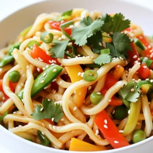 - 200g udon noodles - 6 cloves garlic, minced - 1 teaspoon red chili flakes Udon noodles are thick and chewy. They soak up flavors well. Garlic adds a strong, rich taste. Chili flakes bring heat to the dish. You can adjust the spice based on your taste. - 1 tablespoon soy sauce - 1 tablespoon oyster sauce (or mushroom sauce for a vegetarian option) - 3 tablespoons vegetable oil - 1 tablespoon sesame oil Soy sauce gives a salty kick. Oyster sauce adds depth and sweetness. Vegetable oil is great for cooking at high heat. Sesame oil adds a nutty flavor at the end. - 1 cup mixed vegetables (carrots, bell peppers, snap peas) - 2 green onions, sliced - Sesame seeds for garnish - Fresh cilantro for garnish Mixed vegetables add color and crunch. Green onions add freshness. Sesame seeds give a nice texture. Fresh cilantro brings a burst of flavor. Use these garnishes to make your dish pop! To cook the udon noodles, start with boiling water. Fill a pot with water and bring it to a rolling boil. Once boiling, add the udon noodles. Cook them for about 3 to 4 minutes, as per the package instructions. After cooking, drain the noodles and set them aside. Next, get your skillet ready. Heat 3 tablespoons of vegetable oil over medium heat. Once the oil is hot, add 6 minced garlic cloves. Sauté the garlic for about 30 seconds. Watch closely to avoid burning. Then, sprinkle in 1 teaspoon of red chili flakes. Stir it for another 15 seconds to blend the flavors. Now, it’s time to bring it all together. Add the cooked udon noodles to the skillet. Toss the noodles well to coat them in the garlic and oil mix. Pour in 1 tablespoon of soy sauce and 1 tablespoon of oyster sauce (or mushroom sauce). Stir-fry everything for 1 to 2 minutes. Next, add 1 cup of mixed vegetables like carrots, bell peppers, and snap peas. Cook for another 2 to 3 minutes until the veggies are tender yet vibrant. Finally, drizzle 1 tablespoon of sesame oil over the noodles. Toss everything one last time. Remove from heat and garnish with sliced green onions, sesame seeds, and fresh cilantro before serving. Enjoy your delicious Minute Chili Garlic Udon! To make great udon noodles, first, don't overcook them. Follow the package instructions closely. Usually, you will boil them for about 3-4 minutes. Check them a minute early to keep them chewy. For a chewy texture, rinse the cooked noodles under cold water. This stops the cooking process and helps keep them firm. Toss them with a bit of oil to avoid sticking. If you want more heat, you can add more chili flakes. Start with one teaspoon and increase as you like. Remember, a little goes a long way! You can also try other spices. Consider using fresh ginger for warmth or a dash of black pepper for depth. To boost flavor, think about using different sauces. Swap soy sauce for tamari if you want a gluten-free option. You can also add hoisin sauce for a sweet touch. Garnishing with fresh herbs makes a big difference. Cilantro adds freshness, while green onions bring crunch. Don't forget the sesame seeds for a nutty finish! {{image_2}} To make Minute Chili Garlic Udon vegetarian or vegan, swap the oyster sauce for mushroom sauce. This keeps the umami flavor but fits plant-based diets. If you want more protein, you can use tofu instead of meat. Tofu absorbs flavors well, making it a great choice. You can add chicken, beef, or tofu to your udon. For chicken, use thin slices and cook until no longer pink. If using beef, choose tender cuts and cook quickly. For tofu, press it to remove water, then cube it. Cook it until golden for a nice texture. Each protein adds its unique taste. Mix in seasonal veggies to change things up. Carrots, bell peppers, and snap peas are great, but feel free to add broccoli, zucchini, or bok choy. Each veggie brings its own flavor and texture. Adjust cooking time based on the veggies you choose. Cook until they are bright and tender for the best taste. To store leftovers, wait for the udon to cool. Place it in an airtight container. This keeps air out and helps maintain freshness. Try to eat it within two days for the best taste. For reheating, you can use a skillet or microwave. Heat a bit of oil in a skillet. Add the udon and stir until warm. If using a microwave, place it in a bowl with a splash of water. Cover it and heat in short bursts. This helps avoid sogginess and keeps the noodles tasty. Yes, you can freeze this dish! To freeze, cool the udon completely before packing it in a freezer-safe bag. When you want to enjoy it again, take it out and thaw it in the fridge overnight. Reheat it using your preferred method. This way, you can enjoy your Minute Chili Garlic Udon any time! Udon noodles usually cook in about 3-4 minutes. Boil water and add the noodles. After cooking, drain them and set them aside. This quick step gives you soft, chewy noodles that are perfect for your dish. Yes, you can make this dish gluten-free. Look for gluten-free udon noodles made from rice or other grains. These options work well and keep the dish tasty. Just check the package for cooking times, as they may vary. You can use many vegetables based on what you have. Try broccoli, zucchini, or bell peppers. Seasonal veggies like asparagus or snap peas are great, too. Just chop them small so they cook evenly and stay bright. This dish has moderate protein. Udon noodles provide some, but the garlic and vegetables add little. If you want more protein, add chicken, tofu, or shrimp. These options make the meal heartier while keeping it delicious. This article discussed how to make a tasty noodle dish with udon noodles. We covered the key ingredients like udon, garlic, and sauces. I shared step-by-step cooking instructions, plus tips for perfect texture and flavor. You can try vegetarian options or add proteins like chicken or tofu. In the end, cooking this meal is fun and rewarding. Adjust the spices and toppings to fit your taste. Enjoy experimenting with seasonings and ingredients to make it your own!