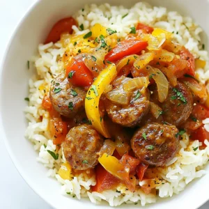 - 1 lb Italian sausage (mild or spicy, your choice), casings removed - 2 cups long-grain rice - 1 medium onion, diced - 3 cloves garlic, minced - 1 bell pepper (any color), diced - 1 can (14.5 oz) diced tomatoes with chili - 4 cups chicken broth The main ingredients create a balanced dish. The Italian sausage adds rich flavor and protein. The long-grain rice absorbs all the tasty juices. Diced onion, garlic, and bell pepper bring color and sweetness. Diced tomatoes with chili add a nice kick. Chicken broth ties everything together with a savory base. - 1 teaspoon paprika - 1 teaspoon dried oregano - Salt and pepper to taste - Fresh parsley, chopped (for garnish) Seasoning makes your dish shine. Paprika gives a warm color and smoky taste. Dried oregano adds a herby note. Salt and pepper enhance all the flavors. Fresh parsley is the final touch. It adds brightness and makes your meal look beautiful. {{ingredient_image_1}} First, take your large pot or Dutch oven and heat it over medium-high heat. Add the Italian sausage, making sure to remove the casings. Cook it for about 5 to 7 minutes. Use a spoon to break the sausage into small pieces. Cook until it turns brown and no pink remains. Next, add the diced onion, minced garlic, and diced bell pepper to the pot. Sauté these for about 3 to 4 minutes. You want the vegetables to soften and smell great. Stir them often to avoid burning. Now, it’s time to add the rice. Stir it in and toast it for about 2 minutes. Keep stirring to prevent it from burning. Then, pour in the can of diced tomatoes and the chicken broth. Add the paprika, oregano, and season with salt and pepper. Stir everything well to mix. Bring the pot to a boil, then lower the heat and cover it. Let it simmer for 20 to 25 minutes. Check the rice to see if it has absorbed the liquid. Once done, fluff the rice with a fork. Serve hot and garnish with fresh parsley for a nice touch. Pick the sausage that fits your taste. You can choose mild for a gentle flavor. Spicy sausage adds a kick if you like heat. Experiment to find your favorite mix. To avoid mushy rice, rinse it well before cooking. This step removes excess starch. Toast the rice in the pot with the sausage and veggies. It helps to add a nice flavor and keeps the rice firm. Follow the cooking times closely. Simmer until the liquid is gone, then fluff it with a fork. Add spices for extra depth. Consider a pinch of cayenne for heat or smoked paprika for a rich taste. Fresh herbs like basil or thyme can brighten the dish. A squeeze of lemon juice before serving adds a fresh touch. Keep experimenting to make it your own! Pro Tips Use Quality Sausages: Choose high-quality Italian sausage for the best flavor. Fresh sausage can add a nice touch to the dish. Toast the Rice: Toasting the rice for a couple of minutes before adding the liquid enhances its nutty flavor and improves the overall dish. Adjust the Spice Level: Feel free to adjust the spice by using spicy sausage or adding extra chili powder if you like it hot. Let it Rest: After cooking, let the dish sit covered for a few minutes before serving. This allows the flavors to meld and the rice to firm up. {{image_2}} You can use many kinds of sausage in this dish. Italian sausage is a classic choice. You can pick mild or spicy, depending on your taste. If you want something different, try chorizo. It adds a smoky flavor. Chicken sausage is another great option if you want leaner meat. For a plant-based meal, use vegan sausage. It gives you the same taste without meat. Adding vegetables can make this dish even better. Fresh or frozen veggies work well. Use bell peppers, zucchini, or spinach. You can also add peas or corn for sweetness. If you have seasonal vegetables, throw them in for added flavor. Just chop them small so they cook evenly. Mixing in veggies boosts nutrition and color. To make this dish even tastier, think about flavor upgrades. Adding cheese can give a creamy touch. Cheddar or mozzarella melts well into the rice. A dash of hot sauce can spice things up if you like heat. You can also sprinkle in fresh herbs like basil or thyme for a fresh taste. These simple additions can elevate your meal from good to great! To keep your one-pot sausage and rice fresh, store leftovers in a sealed container. Place the container in the fridge within two hours of cooking. This helps keep bacteria away. You can also freeze leftovers. Use freezer-safe bags or containers. Remove as much air as possible to prevent freezer burn. When it’s time to eat again, reheat the dish on the stove or in the microwave. If using the stove, add a splash of chicken broth. This keeps the rice moist. Heat over low heat, stirring often. In the microwave, cover the bowl with a lid or wrap. Heat in short bursts, stirring in between. This prevents hot spots. In the fridge, your one-pot sausage and rice lasts about three to four days. If you freeze it, it stays good for about two to three months. Always check for signs of spoilage before eating. Look for off smells or changes in texture. If it seems off, toss it out. Yes, you can use brown rice. Brown rice takes longer to cook. You should add extra water and increase the cooking time by about 10 minutes. This way, the rice will cook well with the sausage and other flavors. To make this dish vegetarian, swap the sausage for a plant-based option. You can use veggie sausage or mushrooms for a hearty texture. Also, use vegetable broth instead of chicken broth. This keeps the flavors rich and satisfying. You can serve this dish with many sides. Here are some great options: - A fresh garden salad with vinaigrette - Steamed broccoli or green beans - Corn on the cob seasoned with butter - Garlic bread to soak up the flavors - A simple coleslaw for crunch These sides will add color and texture to your meal. Enjoy your feast! You now have a clear guide to make One Pot Sausage and Rice. We covered main ingredients, step-by-step cooking, and tips for great flavor. You can switch things up with different sausages or add veggies based on your taste. Storing leftovers is simple, and reheating keeps the dish tasty. Don't hesitate to try variations that suit your diet. Enjoy making this meal and share it with friends or family. It's a perfect blend of flavor and ease. Your kitchen will soon be the place everyone wants to be!
