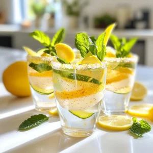 - 1 cup sparkling water - 2 tablespoons elderflower syrup - 1 tablespoon fresh lemon juice - 1 teaspoon edible glitter (various colors) - Fresh mint leaves for garnish - Slices of lemons or limes for garnish To create Fairy Dust Shots, gather these simple ingredients. Sparkling water adds fizz and fun. Elderflower syrup gives a sweet, floral taste. Fresh lemon juice adds a zesty twist. Edible glitter makes the drink shine. Fresh mint leaves and citrus slices make great garnishes. When choosing your ingredients, pick high-quality sparkling water. It should be bubbly and refreshing. The elderflower syrup should be pure and natural for the best flavor. Fresh lemons and limes will brighten your shots. Always use edible glitter made for food, not craft supplies. This ensures safety and taste. This recipe serves six. It takes just ten minutes to prepare. Get ready to impress your friends with these magical drinks! {{ingredient_image_1}} To start, I take a mixing bowl. I add 2 tablespoons of elderflower syrup and 1 tablespoon of fresh lemon juice. Then, I stir the mix until it is well combined. This blend gives the shots a sweet and tangy flavor. Next, I prepare my shot glasses. I take a lemon and gently run it around the rim of each glass. This makes the rim sticky. Now, I dip each glass into edible glitter. The glitter sticks to the rim, adding a magical touch! Now comes the fun part! I carefully pour the elderflower mixture into each shot glass, filling them halfway. Then, I top the glasses with 1 cup of sparkling water. I watch as the bubbles rise and the glitter swirls beautifully in the drink! To finish, I garnish each shot with a fresh mint leaf and a small slice of lemon or lime on the rim. This adds a pop of color and freshness. When picking edible glitter, look for high-quality brands. I love using brands like Wilton or Sugarflair. They offer a range of colors and shine. Avoid craft glitters, as they are not safe to eat. For cocktails, fine glitter works best. It mixes well in drinks and creates a magical effect. Next, think about color combinations. Bright colors like gold, silver, or pink pop in your shots. You can mix colors for a fun look. Try blue and green for a fairy-tale vibe. A rainbow mix can also add excitement to your drink. Pair these shots with light snacks. They go well with cheese platters or fresh fruits. You can also serve them at parties with finger foods. Think of mini sandwiches or veggie trays. For a special touch, use sparkly napkins and colorful straws. For presentation, use clear shot glasses. This lets the glitter shine and swirl. You can also add fairy lights to your table. This creates a magical atmosphere for your guests. You can prepare some parts in advance. Mix the elderflower syrup and lemon juice a few hours before serving. Just store it in the fridge. When ready, rim the shot glasses and add glitter. To store any leftover ingredients, keep the edible glitter in a cool, dry place. Make sure the lid is tight. You can keep the elderflower syrup in the fridge for up to a month. It stays fresh and ready for your next drink. Remember, these shots taste best when served right away. Enjoy the sparkle and fun with your guests! Pro Tips Use Chilled Ingredients: For the best flavor and to keep your shots refreshing, ensure that your sparkling water and elderflower syrup are chilled before mixing. Choose Quality Edible Glitter: Opt for high-quality edible glitter that is safe for consumption; this will enhance the visual appeal without compromising on taste. Mix Before Serving: To maintain the enchanting swirl of glitter, serve immediately after topping with sparkling water to prevent the glitter from settling. Experiment with Flavors: Feel free to substitute elderflower syrup with other flavored syrups like lavender or rose for a unique twist on your fairy dust shots. {{image_2}} You can make Fairy Dust Shots even more fun! Try using different syrups or juices. Here are some tasty ideas: - Lavender syrup: It adds a sweet floral taste. - Rose syrup: For a lovely pink hue and a unique flavor. - Pineapple juice: This gives a tropical twist. - Raspberry puree: Add sweetness and a bright color. Each of these flavors pairs well with the sparkling water. Mix and match to find your favorite! Want a mocktail? It’s easy to create a non-alcoholic Fairy Dust Shot. Just follow the same steps, but skip any alcohol. - Use sparkling water as usual. - Keep the elderflower syrup and fresh lemon juice. - Add a splash of your favorite fruit juice for extra flavor. This way, everyone can enjoy the magic, even kids! You can also change your Fairy Dust Shots with seasonal ingredients. Here are some ideas for each season: - Spring: Add fresh berries like strawberries or blueberries. - Summer: Use fresh mint or basil for a refreshing twist. - Fall: Try apple cider or a dash of cinnamon for warmth. - Winter: Add pomegranate juice for a festive touch. These variations keep your drinks fresh and exciting all year round! To keep edible glitter fresh, store it in a cool, dry place. Use an airtight container to avoid moisture. Keep it away from sunlight to maintain its color. For unused elderflower syrup, seal it tightly in a bottle. Store it in the fridge. It can last for up to a month if properly stored. Fresh mint leaves are best used right away. If you have extras, wrap them in a damp paper towel. Then, place them in a plastic bag in the fridge. They should stay fresh for about a week. Elderflower syrup lasts about three to four weeks in the fridge. Fresh lemon juice is best used within a week for the best taste. Sparkling water should be consumed within a few days if opened. An unopened bottle can last for months. Edible glitter has no real expiration date but keep it sealed for freshness. To keep everything fresh, always check for signs of spoilage. If it smells off or looks strange, it’s best to toss it out. Fairy Dust Shots are best served fresh. They taste best when bubbly. However, if you have leftovers, store them in the fridge. Place the shots in a covered container. Drink them within a day to keep the sparkle. The longer they sit, the less fizzy they become. If you want to serve them later, prepare the elderflower mix and glitter. Store these separately and mix them just before serving. This way, the shots stay magical and refreshing! Edible glitter is usually made from sugar or starch. Some brands use food-safe colorings. It is safe to eat in small amounts. Always check the label for safety. Look for products marked as "edible" to ensure they are safe. No, do not use regular glitter in drinks. Regular glitter is not safe for eating. It can cause health issues or harm your stomach. Always choose edible glitter made for food use. This keeps your drinks safe and fun. Making elderflower syrup is simple. You need just a few items. Here’s how to do it: - Ingredients: - 1 cup elderflowers (fresh) - 4 cups water - 2 cups sugar - 1 lemon (sliced) - 1 teaspoon citric acid (optional) - Instructions: 1. Rinse the elderflowers gently to remove dirt or bugs. 2. In a pot, combine water and sugar. Heat until sugar dissolves. 3. Add elderflowers and lemon slices to the pot. 4. Let the mixture sit for 24 hours in the fridge. 5. Strain the liquid through a fine sieve. 6. Store the syrup in a bottle in the fridge. Use it for drinks or desserts. This syrup adds a sweet, floral touch to your Fairy Dust Shots! You can create delightful Fairy Dust Shots using simple ingredients and easy steps. We covered the essential elements, from making the elderflower mix to adding that magical glitter. Remember, you can vary the flavors and serve them at any party. With proper storage, your components will stay fresh for your next gathering. Enjoy trying different ideas to make these shots your own. Get creative, and impress your guests with this fun and tasty treat!