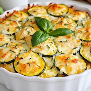 - 2 medium zucchinis, sliced into rounds - 2 cups cooked chicken breast, shredded - 1 cup cottage cheese - 1 cup shredded mozzarella cheese - ½ cup grated Parmesan cheese - ½ cup breadcrumbs (use whole grain for a healthier option) - 2 large eggs - 1 teaspoon garlic powder - 1 teaspoon onion powder - 1 teaspoon Italian seasoning - Salt and pepper to taste - Fresh basil leaves for garnish This dish is packed with protein. Each serving gives you about 30 grams of protein. The chicken and cottage cheese are great sources. Zucchini adds fiber and vitamins. Each serving is low in carbs, making it a smart choice for many diets. If you don’t have zucchini, use eggplant or spinach. You can swap cooked chicken for turkey or tofu for a plant-based option. For cheese, try ricotta instead of cottage cheese. Use almond flour instead of breadcrumbs for a gluten-free option. Adjust spices to your taste. {{ingredient_image_1}} 1. First, preheat your oven to 375°F (190°C). This step is key for even baking. 2. In a big bowl, combine the shredded chicken, cottage cheese, mozzarella, and Parmesan cheese. 3. Add the breadcrumbs, eggs, garlic powder, onion powder, Italian seasoning, salt, and pepper. 4. Mix everything well until you see no dry spots. 5. Take a greased 9x13-inch baking dish and layer the zucchini rounds evenly at the bottom. 6. Spread the chicken mixture over the zucchini. Make sure it covers all the zucchini. 1. Place the dish in the oven and bake for 25-30 minutes. 2. Keep an eye on the top; it should turn golden and bubbly. 3. Once done, take it out and let it cool for a few minutes. - Look for a golden-brown top. This shows it is cooked well. - Insert a knife into the center; it should come out hot. - If you want extra assurance, use a food thermometer. The inside should reach at least 165°F (74°C). Enjoy your delicious High Protein Chicken Zucchini Bake! When picking zucchini, choose ones that are firm and bright. Look for a shiny skin. Avoid any with soft spots or blemishes. Fresh zucchini should feel heavy for its size. Smaller zucchinis tend to taste better. They are also more tender and have fewer seeds. To shred chicken easily, use cooked chicken breast. Let it cool a bit before shredding. You can use two forks to pull apart the meat. For quick shredding, try using a stand mixer with a paddle attachment. Just mix on low speed for a few seconds. This method works great and saves time. Adding spices can bring out great flavors. Use garlic powder and onion powder for a strong base. Italian seasoning adds a nice touch, too. You can also mix in fresh herbs like basil or parsley. For a kick, add red pepper flakes. Experiment with flavors to find your favorite combination. Pro Tips Use Fresh Zucchini: Fresh zucchini will add the best flavor and texture to your bake. Look for firm, vibrant zucchinis without any blemishes. Experiment with Cheeses: Feel free to mix and match different cheeses. A combination of cheddar or feta can add a unique twist to the flavor profile. Make It Ahead: This dish can be prepared in advance and stored in the fridge. Just reheat it in the oven before serving for a quick meal. Add More Veggies: Consider adding other vegetables like bell peppers or spinach to the mix for extra nutrition and flavor. {{image_2}} You can swap chicken for other proteins. Ground turkey works great. It has a similar texture. You can also use cooked quinoa for a plant-based option. Cooked shrimp adds a tasty twist too. Each protein brings its own flavor. Try them out and see what you like best. Cheese adds creaminess and flavor. If you want a lighter dish, use low-fat cheese. Goat cheese gives a nice tang. You can also mix in cheddar or pepper jack for spice. Each cheese will change the dish's taste. Experiment to find your favorite combo. To make this dish vegan, use chickpeas instead of chicken. Replace eggs with flax eggs or aquafaba. Use almond or cashew cheese instead of dairy cheese. Whole grain breadcrumbs keep it healthy. You can add spinach or mushrooms for extra veggies. These swaps keep the dish tasty and filling. To store leftovers, let the dish cool first. Once cool, cover it tightly with plastic wrap or transfer it to an airtight container. Store it in your fridge for up to three days. This keeps the chicken and zucchini fresh and tasty. If you want to freeze it, cut the bake into portions. Place each portion in a freezer-safe container or bag. This way, you can thaw only what you need. It will stay good in the freezer for up to three months. Remember to label the containers with the date. To reheat, use your oven for the best results. Preheat your oven to 350°F (175°C). Place the bake in an oven-safe dish, cover it with foil, and heat for about 20 minutes. If you're in a hurry, you can use the microwave. Heat in short bursts, stirring in between. Just be careful not to dry it out. Enjoy your meal again! To make this dish gluten-free, swap out the breadcrumbs for gluten-free options. You can use ground almonds, gluten-free oats, or crushed gluten-free crackers. These substitutes keep the texture while making it safe for those with gluten issues. Yes, you can prepare this dish ahead of time. Mix all the ingredients and layer them in the baking dish. Cover it and store it in the fridge for up to 24 hours. When you're ready, bake it straight from the fridge. Just add a few extra minutes to the cooking time. To keep the chicken moist, use cooked chicken breast that is freshly shredded. Adding cottage cheese also helps retain moisture. Avoid overcooking the dish, as this can dry out the chicken. Keep an eye on the baking time for best results. This dish pairs well with a fresh salad or steamed vegetables. You can serve it with a side of quinoa or brown rice for added fiber. Garlic bread also complements the flavors nicely and adds a comforting touch. This blog post covered the essential ingredients and their nutritional value. You learned how to prepare, bake, and check doneness for the chicken zucchini bake. I shared tips for selecting fresh zucchini and shredding chicken effectively. You discovered variations with proteins and cheeses, plus vegan ideas. Lastly, I explained how to store leftovers and reheat them. Enjoy trying these methods and make this dish your own! Cooking can be fun and rewarding.