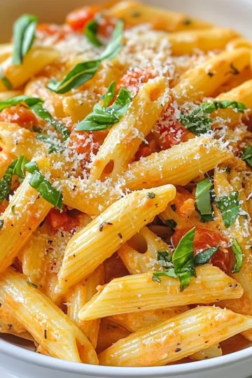 - Pasta: I use 12 oz. of penne pasta for this recipe. Penne’s shape holds sauce well, making every bite tasty. - Broth: I recommend using vegetable broth. It adds depth and flavor. You can use low-sodium broth for less salt. - Cream: Heavy cream is key for a rich, smooth sauce. It makes the dish creamy and comforting. - Fresh Ingredients: Fresh basil and garlic bring great taste. Basil gives a sweet, aromatic touch. Garlic adds depth and warmth. {{ingredient_image_1}} 1. Set your Instant Pot to Sauté mode. 2. Pour in 1 tablespoon of olive oil. 3. Heat the oil for about 1 minute. 4. Add the finely chopped onion. 5. Sauté until the onion is translucent, about 3-4 minutes. 6. Now, stir in 4 minced garlic cloves. 7. Add 1 teaspoon of dried oregano. 8. Cook for about 1 more minute until fragrant. 1. Cancel the Sauté mode. 2. Pour in 2 cups of vegetable broth. 3. Add the can of diced tomatoes, with juices. 4. Sprinkle in 1 teaspoon of salt and 1/2 teaspoon of black pepper. 5. Stir in 12 ounces of penne pasta, making sure it’s mostly submerged. 6. Close the lid of the Instant Pot. 7. Set the valve to Sealing. 8. Select Manual or Pressure Cook mode for 5 minutes. 1. After cooking, perform a quick release. 2. Carefully turn the valve to Venting to release pressure. 3. Once safe, open the lid. 4. Stir in 1 cup of heavy cream and 1 cup of chopped basil. 5. Mix well until everything is combined. 6. Taste and adjust the seasonings as needed. 7. If the sauce is too thick, add a splash of vegetable broth. 8. Serve warm, topped with grated Parmesan cheese if you like. 9. Garnish with extra basil leaves for a lovely touch. - Substitutions: You can swap heavy cream for half-and-half or coconut milk. If you prefer a lighter dish, use low-fat cream. You can also replace penne pasta with fusilli or bowtie pasta. Each type brings its own charm to the dish. - Spice Level: To adjust the spice level, add red pepper flakes or cayenne pepper. If you like it milder, reduce the black pepper. Always taste as you go to find the perfect balance for you. - Presentation Tips: Serve the pasta in large bowls. Garnish with fresh basil leaves and a sprinkle of Parmesan cheese. This adds color and makes the dish look fancy. A drizzle of olive oil on top can also enhance its appeal. - Pairings: Pair this dish with a side salad for a fresh crunch. Garlic bread or crusty bread works well, too. It’s perfect for soaking up the creamy sauce. You can also serve it with a light white wine for a lovely meal. Pro Tips Use Fresh Ingredients: Opt for fresh basil and high-quality tomatoes to elevate the flavor of your pasta dish. Adjust Consistency: If your sauce is too thick, gradually add more vegetable broth until you reach your desired creaminess. Perfect Pasta Texture: Make sure to stir the pasta well before sealing the Instant Pot to prevent sticking and ensure even cooking. Flavor Boost: Consider adding a pinch of red pepper flakes for a bit of heat or a squeeze of lemon juice for brightness. {{image_2}} Protein Additions: You can make this dish heartier by adding protein. Chicken and shrimp work well. For chicken, use bite-sized pieces and add them after sautéing the onions. Cook them for about five minutes until golden. For shrimp, add them just before sealing the pot. They cook quickly and add a nice touch. Vegan Options: If you prefer a plant-based version, swap the heavy cream for coconut cream or cashew cream. Both add creaminess without dairy. You can also use vegetable broth and keep all other ingredients the same. Choose a vegan Parmesan cheese for topping, or skip it altogether for a lighter meal. Additional Herbs: You can boost the flavor by adding herbs. Try thyme, parsley, or even a pinch of rosemary. These herbs add depth and can change the dish's profile. Just add them alongside the basil for a fresh taste. Spice Ideas: If you like heat, consider adding red pepper flakes or diced jalapeños. Start with a small amount, then taste and add more if you want it spicier. This gives the pasta a nice kick and extra flavor. To keep your Instant Pot creamy tomato basil pasta fresh, store leftovers in an airtight container. Let the pasta cool to room temperature before sealing the container. Place it in the fridge. This dish stays good for about 3 to 5 days. When you're ready to eat, simply reheat it on the stove or in the microwave. If it's too thick, add a splash of vegetable broth to loosen it up. If you want to save this meal for later, freezing is a great option. First, allow the pasta to cool completely. Then, divide it into individual portions and place them in freezer-safe bags or containers. Make sure to remove as much air as possible to prevent freezer burn. This pasta can last in the freezer for up to 3 months. When you’re ready to enjoy it, thaw it in the fridge overnight, then reheat on the stove with a little broth for the best texture. How long does this dish keep in the fridge? This dish stays fresh in the fridge for about 3-5 days. Store it in an airtight container. Can I use gluten-free pasta? Yes, you can use gluten-free pasta. Just keep an eye on the cooking time. How do I adjust the cooking time for different pasta types? For thinner pasta, reduce the cooking time by 1-2 minutes. For thicker pasta, add 1-2 minutes. Can I make this recipe ahead of time? Yes, you can make it ahead. Just reheat gently on the stove. Add a splash of broth if needed. This dish combines simple ingredients, clear steps, and tasty variations. You can use penne pasta, rich broth, and heavy cream for a creamy dish. Fresh basil and garlic add bright flavors. Remember, you can switch ingredients based on your taste. Whether you choose meat or plant-based options, the dish adapts well. Proper storage keeps leftovers fresh, making meal prep easy. Enjoy creating your version of this recipe, and share it with friends. You’ll impress your family and enjoy every bite!