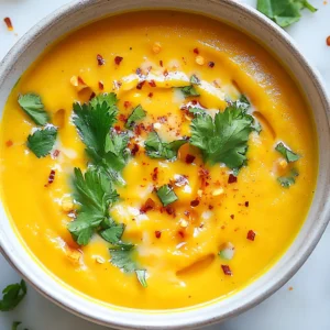 To make Thai sweet potato soup, gather these ingredients: - 2 medium sweet potatoes, peeled and diced - 1 can (400 ml) coconut milk - 1 tablespoon red curry paste - 1 onion, chopped - 2 cloves garlic, minced - 1 inch piece of ginger, grated - 4 cups vegetable broth - 1 tablespoon lime juice - 2 tablespoons olive oil - Salt and pepper to taste - Fresh cilantro, for garnish - Red chili flakes, for garnish These ingredients blend perfectly to create a creamy, spicy, and sweet soup. If you have allergies or dietary needs, here are some swaps: - Use almond milk instead of coconut milk for a nutty flavor. - For a nut-free option, choose oat milk. - Replace the red curry paste with yellow curry paste for less spice. - If you can't have garlic, use shallots for a milder taste. These swaps keep the soup delicious while catering to your needs. You will need some basic kitchen tools: - A large pot for cooking - An immersion blender for smooth soup - A cutting board and knife for chopping - Measuring spoons and cups for accuracy - A ladle for serving With these tools, you can easily create this comforting dish in no time. {{ingredient_image_1}} Start by peeling and dicing two medium sweet potatoes. They should be bite-sized pieces. Next, chop one onion and mince two cloves of garlic. Grate a piece of ginger about one inch long. This fresh ginger adds a lot of flavor. In a large pot, heat two tablespoons of olive oil over medium heat. Add the chopped onion and cook it for about five minutes. You want it to turn clear. Then, add the minced garlic and grated ginger. Cook for two more minutes until you smell the aroma. After that, stir in one tablespoon of red curry paste. Cook it for one minute to really open up its flavors. Now, add the diced sweet potatoes and four cups of vegetable broth. Bring this mixture to a boil, then lower the heat. Let it simmer for 15 to 20 minutes until the sweet potatoes become soft. Once your sweet potatoes are tender, take the pot off the heat. Use an immersion blender to puree the soup until it is smooth. If you don't have one, you can carefully use a regular blender. Just be careful with the hot soup! Blend it in batches if needed. After blending, return the soup to the pot. Stir in one can of coconut milk for creaminess. Heat it gently on low until warm. Finally, add one tablespoon of lime juice and season with salt and pepper to taste. Your soup is now ready to serve! One common mistake is cooking the sweet potatoes too long. They can get mushy and lose their nice texture. Always check for tenderness after 15 minutes. Another mistake is skimping on the red curry paste. This gives the soup its unique flavor, so use the full tablespoon. Lastly, don’t forget to blend the soup well. A smooth texture makes the soup creamy and enjoyable. To make this soup even better, try adding more lime juice. It brightens the flavors and adds freshness. You can also add a pinch of salt during cooking. This helps bring out the natural sweetness of the sweet potatoes. For a deeper flavor, consider roasting the sweet potatoes before adding them to the pot. This step adds a nice caramel flavor that enhances the whole dish. Serve this soup hot for the best taste. Use a large bowl, and don’t be afraid to fill it up! Garnish with fresh cilantro and a sprinkle of red chili flakes. The herbs add color and a fresh bite. You can also drizzle a bit of coconut milk on top for a beautiful finish. Pair it with crusty bread or rice for a complete meal. Pro Tips Use Fresh Ingredients: Fresh garlic, ginger, and cilantro will elevate the flavor profile of your soup significantly. Avoid pre-minced or dried alternatives for the best results. Adjust Spice Level: If you prefer a milder soup, start with half the amount of red curry paste and gradually add more to taste. You can always spice it up, but you can't take it out! Texture Preference: For a chunkier soup, only blend half of the mixture and leave the rest as is. This adds a delightful texture contrast to the smoothness of the coconut milk. Storage Tips: Store any leftovers in an airtight container in the fridge for up to 3 days. This soup also freezes well, so consider portioning it for later meals! {{image_2}} You can easily make this soup vegetarian or vegan. Just skip the chicken broth in favor of vegetable broth. The base of sweet potatoes and coconut milk provides rich flavor. You can also add extra veggies like spinach or kale for more nutrition. Both options keep the soup tasty and filling. If you want to add protein, chicken, tofu, or lentils work great. For chicken, cook bite-sized pieces in the pot after sautéing the onion. Let them brown before adding other ingredients. For tofu, use firm or extra-firm. Cut into cubes and add them before blending. Lentils are a fantastic choice too. They add texture and protein. Cook them with the sweet potatoes until tender, then blend everything together. Adjusting the spice level is easy. If you love heat, add more red curry paste. You can also sprinkle in red chili flakes during cooking. If you want a milder soup, use less curry paste and skip the chili flakes. You can always serve extra chili flakes on the side for those who like it hot! To keep your Thai sweet potato soup fresh, let it cool first. Transfer it to an airtight container. Store it in the fridge for up to four days. If you want to save it longer, consider freezing. Just remember to leave some space at the top of the container. Soup expands as it freezes. When you are ready to enjoy your soup again, heat it gently. You can use the stove or microwave. If using the stove, pour the soup into a pot. Heat it over low to medium heat, stirring often. If you use the microwave, heat it in short bursts. Stir in between to ensure even heating. If you decide to freeze the soup, do it right after cooking. Use freezer-safe containers or bags. I recommend dividing the soup into portions. This way, you can thaw only what you need. To thaw, place it in the fridge overnight. You can also use the microwave, but this may affect the texture. Always check the soup for taste before serving. Yes, you can use other types of potatoes. However, sweet potatoes give the best flavor. You may try Yukon gold or red potatoes, but the taste will change. Sweet potatoes add a natural sweetness that works well with the curry. The soup lasts about 3 to 5 days in the fridge. Make sure to store it in an airtight container. This helps keep it fresh and safe to eat. Check for signs of spoilage before serving again. Yes, you can make this soup ahead of time. It tastes even better after the flavors mix overnight. Just reheat it gently before serving. Add more coconut milk if it thickens too much. Thai sweet potato soup pairs well with crusty bread or rice. You can also serve it with a simple salad. Consider adding some grilled shrimp or tofu for extra protein. Yes, the soup is gluten-free. All the ingredients used are safe for a gluten-free diet. Just double-check that your vegetable broth is gluten-free, as some brands may contain gluten. This post covered all the key parts for making Thai sweet potato soup. We looked at the ingredients, cooking steps, and tips to avoid common mistakes. Don't forget about variations like vegetarian options and how to store leftovers. You can easily adjust flavors and textures to fit your taste. Cooking is fun and easy with these steps. Now, you're ready to impress with this delicious dish! Enjoy your soup and share it with others who love great food!