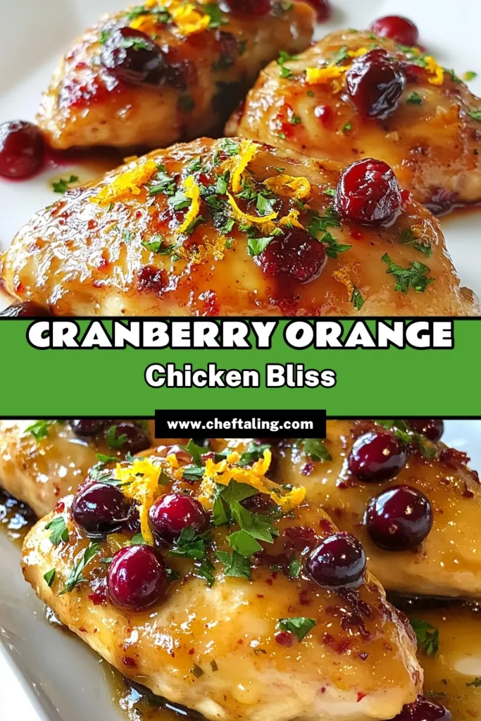 Elevate your dinner with this easy Cranberry Orange Chicken Skillet recipe! Perfectly seared chicken breasts are paired with a tangy cranberry sauce featuring fresh cranberries and zesty orange juice, making this dish a standout in skillet chicken recipes. Enjoy a delightful chicken dinner that's quick and full of flavor. Try making this delicious Chicken with Cranberries tonight! Save for later! #CranberryOrangeChicken #SkilletChickenRecipes #EasyChickenDinner #CitrusChickenSkillet