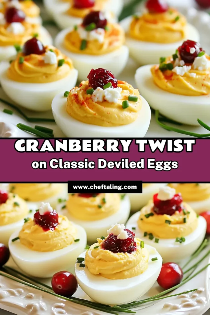 Elevate your holiday celebrations with these delightful Cranberry Deviled Eggs! This easy deviled egg recipe combines creamy flavors with festive cranberry sauce, making it a perfect addition to your holiday appetizers. Impress your guests with this unique twist on classic deviled eggs. Get the full recipe now and make your gatherings unforgettable! Save this for your next feast! #CranberryDeviledEggs #DeviledEggRecipe #HolidayAppetizers #EasyDeviledEggs