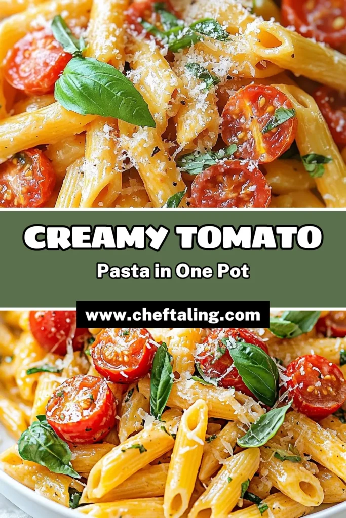 Looking for a quick and delicious meal? Try this One-Pot Creamy Tomato Basil Pasta! This easy one-pot pasta recipe combines juicy cherry tomatoes, fresh basil, and creamy goodness for a delightful vegetarian pasta dish. Perfect for weeknight dinners, this quick tomato basil recipe is ready in just 25 minutes. Save it now and impress your family with this tasty dish! #OnePotTomatoBasilPasta #CreamyTomatoPastaRecipe #EasyOnePotPasta #VegetarianPastaDish