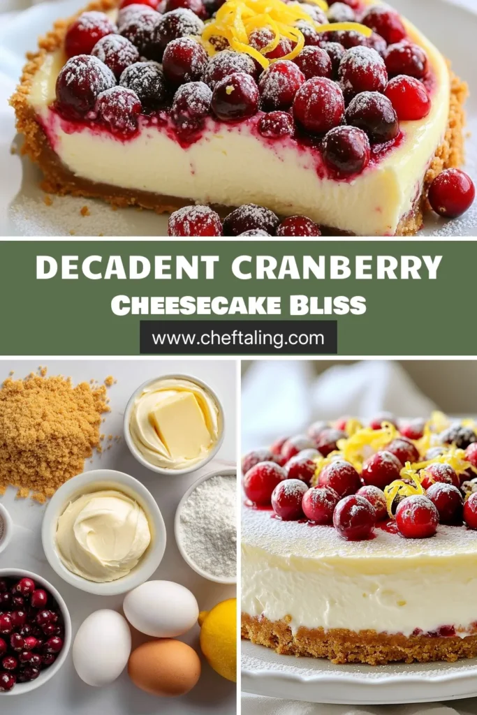 Indulge in the deliciousness of this Creamy Cranberry Cheesecake, the perfect holiday dessert for your festive gatherings! This easy cheesecake recipe combines tangy cranberries with a rich cream cheese filling, making it an unforgettable treat. Try out this no-bake cheesecake variation today, and wow your guests with this stunning dessert. Save this recipe now for all your holiday dessert ideas! #CreamyCranberryCheesecake #HolidayDesserts #EasyCheesecakeRecipes #NoBakeCheesecake