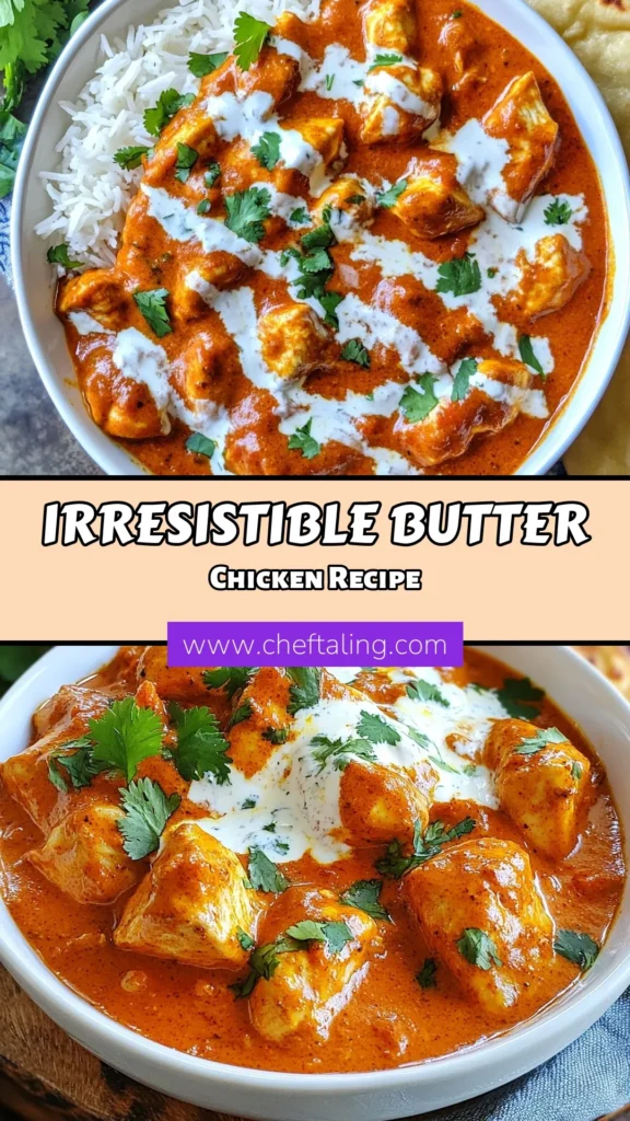 Experience the rich flavors of India with this easy butter chicken recipe. Our Indian butter chicken features tender marinated chicken in a creamy sauce that pairs perfectly with naan or rice. This classic butter chicken will become your go-to creamy chicken curry. Follow our simple chicken marinade recipe for a mouthwatering meal. Save this recipe for your next dinner! #ButterChicken #IndianCuisine #CreamyCurry #EasyDinnerIdeas