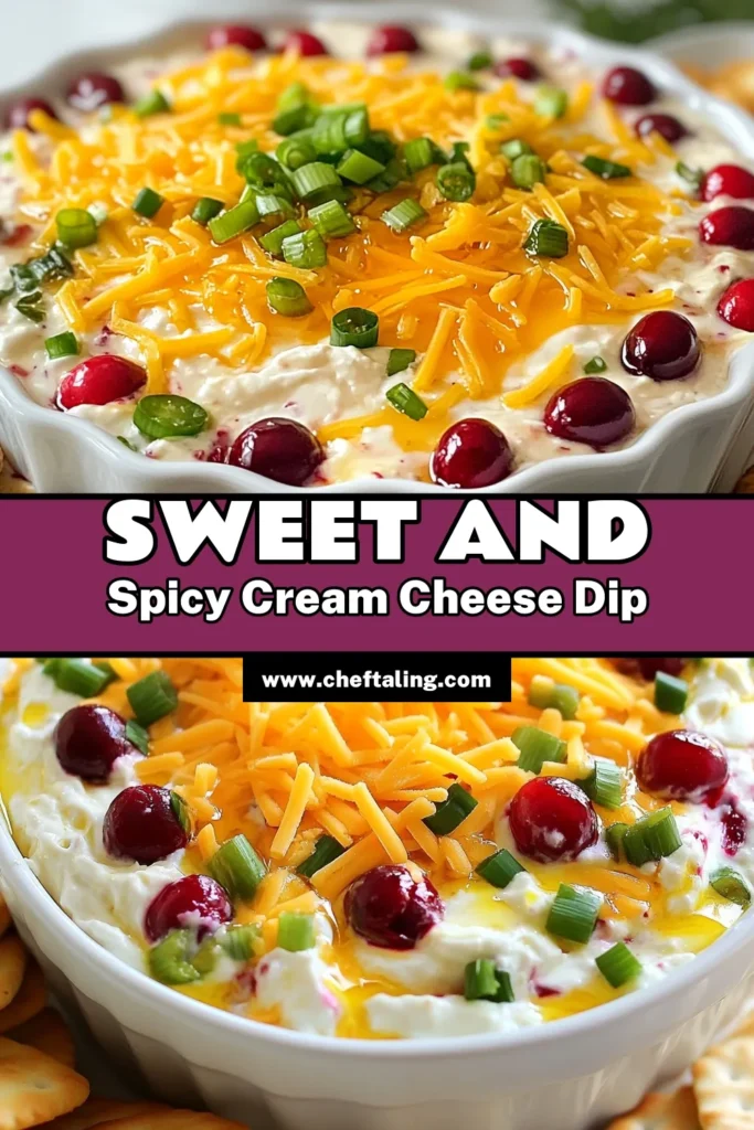 Looking for a crowd-pleasing holiday party dip? Try this scrumptious cranberry jalapeño dip that combines creamy cheese and a spicy kick. This easy cheese dip is perfect as a cream cheese appetizer, ready in just 40 minutes. Made with fresh cranberries and jalapeños, it’s a unique spicy dip recipe that will wow your guests. Save this recipe for your next gathering! #CranberryJalapenoDip #CreamCheeseAppetizer #SpicyDipRecipe #HolidayPartyDip