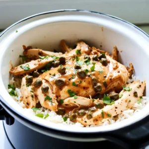 To make Crockpot Chicken Piccata, you need: - 4 boneless, skinless chicken breasts - 1 cup chicken broth - 1/4 cup lemon juice (freshly squeezed) - 2 tablespoons capers, drained - 2 cloves garlic, minced - 1 tablespoon olive oil - Salt and pepper to taste - 1 teaspoon dried oregano - 1/2 teaspoon red pepper flakes (optional) - Fresh parsley, chopped (for garnish) - Cooked rice or pasta (for serving) Getting the right measurements is key. Use a liquid measuring cup for liquids. For dry ingredients, like oregano or salt, use a set of measuring spoons. Level off each spoon with a knife for the best results. This helps keep the flavors balanced. If you want a stronger lemon taste, add a bit more juice. For less salt, reduce it to your taste. You can make swaps if you need. If you don’t have chicken broth, use vegetable broth. For lemon juice, lime juice works too. If you want less salt, try low-sodium broth. Instead of capers, you can use green olives for a different flavor. If you don’t like spice, skip the red pepper flakes. Each swap can change the dish but still keep it tasty! {{ingredient_image_1}} To start, gather your ingredients. In a bowl, mix: - 1 cup chicken broth - 1/4 cup fresh lemon juice - 2 cloves minced garlic - 1 tablespoon olive oil - 1 teaspoon dried oregano - 1/2 teaspoon red pepper flakes (optional) - Salt and pepper to taste Stir these together well. This sauce will bring bright flavor to your dish. Next, take your four boneless, skinless chicken breasts. Place them at the bottom of the crockpot. Pour your prepared sauce over the chicken. Make sure it covers all the pieces. Now, sprinkle 2 tablespoons of drained capers on top. This adds a nice salty bite. Cover the crockpot with its lid. Set it to low for 6-8 hours or high for 3-4 hours. Cooking on low gives a tender chicken. Check for doneness. The chicken should be fully cooked and easy to shred. When ready, adjust seasonings if needed and serve over rice or pasta. Garnish with fresh parsley for a pop of color. Enjoy your meal! To get tender chicken, choose boneless, skinless breasts. These cook well in a crockpot. Make sure to use enough liquid. The broth and lemon juice keep the chicken moist. Cook on low for 6-8 hours for the best texture. If you’re in a hurry, you can use high heat for 3-4 hours, but low is best. Check that the chicken reaches 165°F for safety. To boost the taste, use fresh lemon juice. It gives a bright flavor that dried lemon can't match. Adding capers brings a salty, briny kick. If you like heat, stir in red pepper flakes. Fresh parsley not only looks nice, but it adds a fresh taste too. You might try adding a splash of white wine to the sauce for depth. Avoid overcooking the chicken; it can become dry. Always check the cooking time based on your crockpot's heat settings. Don’t skip the salt and pepper, as they are key for flavor. If you forget to add capers early, don’t worry! Just sprinkle them on top right before serving. Lastly, adjust seasoning after cooking; it’s easier to add than to take away. Pro Tips Choose Quality Chicken: Opt for organic or free-range chicken breasts for the best flavor and texture. Fresh Ingredients Matter: Use freshly squeezed lemon juice and fresh garlic for a brighter and more vibrant sauce. Let It Rest: After cooking, allow the chicken to rest for a few minutes before shredding or serving to retain its juices. Customize Your Heat: Adjust the amount of red pepper flakes according to your spice preference for a personalized kick. {{image_2}} You can switch out chicken for turkey in this recipe. Turkey breasts cook well and soak up all the tasty sauce. Just cut them to the same size as the chicken. If you want a plant-based option, try tofu. Use extra-firm tofu for the best texture. Press it to remove water, then cube it before cooking. To make a vegetarian Chicken Piccata, consider using mushrooms. They have a meaty texture and absorb flavors well. Slice portobello or cremini mushrooms and cook them like the chicken. You can also use cauliflower or eggplant. Both options add a unique taste and texture to your dish. If you need to avoid gluten, use gluten-free pasta or rice. For a low-sodium option, choose low-sodium chicken broth. If you can't have dairy, skip any cheese toppings. Instead, use fresh herbs like basil or thyme for flavor. Always adapt the recipe to fit your needs. To store leftovers, let the chicken cool first. Place the chicken and sauce in an airtight container. Store it in the fridge for up to three days. Make sure to keep it sealed. This helps keep the flavors fresh. When reheating, I suggest using the stove. Pour the chicken and sauce into a pan. Heat it over low to medium heat. Stir gently until hot. This method helps keep the chicken moist and tasty. You can also use the microwave. Just cover it and heat in short bursts. Stir in between to heat evenly. To freeze, let the chicken cool completely. Place it in a freezer-safe container. Seal it tightly to avoid freezer burn. You can freeze it for up to three months. When ready to eat, thaw in the fridge overnight. Reheat gently for the best taste. Yes, you can make Crockpot Chicken Piccata ahead of time. Simply prepare the dish, then store it in the fridge. Allow it to cool first. When you're ready to serve, heat it gently on the stove or in the crockpot. This dish tastes even better the next day, as the flavors blend well. Just be sure to adjust the seasoning if needed before serving. Crockpot Chicken Piccata pairs well with many sides. Here are some great options: - Cooked rice - Pasta - Steamed broccoli - Garlic bread - Roasted vegetables - Mashed potatoes These sides soak up the tasty sauce and add more flavor to your meal. You can pick one or mix a few! To make Crockpot Chicken Piccata gluten-free, follow these simple steps: - Use gluten-free chicken broth. - Serve with rice instead of pasta. - Double-check other ingredients for hidden gluten. Most ingredients on the list are naturally gluten-free. So, with a few swaps, you can enjoy this dish without worry! In this post, we covered how to make Crockpot Chicken Piccata. We started with the right ingredients and their measurements. I shared step-by-step guides to prepare the sauce and layer the dish. I also gave tips for the best texture and flavor. Don’t forget about variations to suit your tastes or needs. Storing leftovers correctly will keep this dish tasty. Use the FAQs to answer common questions. Now you're ready to enjoy a delicious meal!