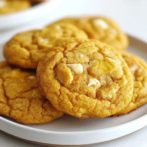 - 1 cup pumpkin puree - ½ cup granulated sugar - ½ cup brown sugar, packed - ½ cup unsalted butter, softened - 1 large egg - 1 teaspoon vanilla extract To make soft pumpkin pie cookies, you need key ingredients. First, pumpkin puree gives the cookies their rich flavor. Granulated sugar and brown sugar add sweetness, while butter makes them soft. One large egg binds everything together. Finally, vanilla extract gives a lovely taste. - 2 cups all-purpose flour - 1 teaspoon baking powder - ½ teaspoon baking soda - 1 tablespoon pumpkin pie spice - ¼ teaspoon salt Next, you need dry ingredients for texture. All-purpose flour is the base. Baking powder helps the cookies rise, while baking soda adds softness. Pumpkin pie spice brings warmth and flavor, and salt balances the sweetness. - ½ cup white chocolate chips - Additional pumpkin pie spice for dusting For a twist, consider adding white chocolate chips. They create a sweet surprise in every bite. You can also sprinkle extra pumpkin pie spice on top for more flavor and a beautiful finish. {{ingredient_image_1}} - Preheat the oven to 350°F (175°C). - Line a baking sheet with parchment paper. This step is key for easy cleanup. The parchment helps cookies bake evenly and prevents sticking. - Cream butter with sugars. - Incorporate pumpkin puree, egg, and vanilla. Start by mixing the softened butter with both sugars. Beat them until fluffy. Then, add pumpkin puree, the egg, and vanilla. Mix well until it's smooth and creamy. This mixture gives the cookies their soft texture and flavor. - Whisk together flour, baking powder, baking soda, pumpkin pie spice, and salt. - Gradually combine with wet ingredients. In a separate bowl, whisk the flour with the baking powder, baking soda, pumpkin pie spice, and salt. This blend adds flavor and lift. Gradually mix it into the wet ingredients until just combined. Be careful not to overmix. - Drop rounded tablespoons on the baking sheet. - Bake for 12-15 minutes. Use a spoon to drop rounded tablespoons of dough onto the sheet. Space them about 2 inches apart. Bake them for 12-15 minutes until the edges are golden and the centers look set. Watch closely to avoid overbaking. - Let cool on baking sheet for 5 minutes. - Transfer to wire rack and dust with pumpkin pie spice. After baking, let the cookies cool on the sheet for 5 minutes. Then, move them to a wire rack to cool completely. Finally, dust with extra pumpkin pie spice for added flavor and a beautiful look. To get soft cookies, do not overmix the dough. Overmixing can make the cookies tough. Mix just until the flour disappears. That’s the key to soft texture. Monitor baking time closely. Cookies bake fast, so check them at 12 minutes. The edges should be golden, but the centers need to look soft. They will firm up after cooling. You can always add more pumpkin pie spice for extra flavor. If you love spice, try adding a bit more. It adds warmth and depth. You can also use different types of chocolate chips, like dark or milk chocolate. Nuts like pecans or walnuts can add crunch too. These options make your cookies unique and tasty. One big mistake is overbaking cookies. They should stay soft and chewy, so set a timer. If you forget, they can turn hard. Another mistake is not measuring ingredients accurately. Use measuring cups for dry and liquid ingredients. This helps ensure your cookies turn out perfect every time. Pro Tips Use Fresh Pumpkin Puree: For the best flavor, consider making your own pumpkin puree from fresh pumpkins instead of using canned. This will give your cookies a richer taste. Chill the Dough: If your cookie dough feels too soft, chill it in the refrigerator for about 30 minutes. This will help the cookies hold their shape while baking. Don’t Overbake: Keep an eye on your cookies as they bake. They should look slightly underbaked in the center when you take them out, as they will continue to firm up as they cool. Spice it Up: Feel free to experiment with additional spices like cinnamon or nutmeg for a personalized flavor. Just a pinch can elevate your cookies to the next level. {{image_2}} To make gluten-free pumpkin pie cookies, use a gluten-free flour blend. Look for a blend that has xanthan gum for the best texture. Start with a 1:1 blend. This means you can swap it directly for all-purpose flour. Make sure to check the packaging for specific instructions. You want your cookies to be soft and chewy. If you want vegan pumpkin pie cookies, you can replace the egg. Here are some great options: - Flaxseed meal: Mix 1 tablespoon of flaxseed meal with 3 tablespoons of water. Let it sit for 5 minutes before adding to your mix. - Chia seeds: Use 1 tablespoon of chia seeds with 3 tablespoons of water in the same way. For butter, use dairy-free alternatives like coconut oil or vegan butter. These options keep your cookies rich and tasty. Spices can change the flavor of your cookies. You can use cinnamon, nutmeg, or ginger for a twist. Try adding 1 teaspoon of cinnamon or ½ teaspoon of nutmeg. If you want more kick, add a pinch of ginger. Adjust the pumpkin pie spice to keep balance. This way, your cookies stay flavorful and soft. To keep your soft pumpkin pie cookies fresh, store them in an airtight container. This will shield them from air and moisture. You can stack the cookies with a layer of parchment paper in between. This layer helps prevent sticking. For added freshness, place a slice of bread in the container. The bread helps absorb moisture, keeping the cookies soft and tasty for longer. You can freeze these cookies to enjoy later. First, let the cookies cool completely after baking. Then, place them in a single layer on a baking sheet. Freeze them for about an hour. This step helps keep their shape. Once frozen, transfer the cookies to a freezer-safe bag. Label the bag with the date. To thaw, just take out the cookies and leave them at room temperature for about 30 minutes. You can also warm them in the oven for a few minutes if you prefer them warm. Soft pumpkin pie cookies can last up to a week at room temperature. Keep them in an airtight container to maintain freshness. If you store them in the fridge, they can last up to two weeks. The cooler temperature slows down spoilage, but they may dry out a bit. So, enjoy them fresh or store them wisely! Yes, you can use fresh pumpkin. Start by choosing a sugar pumpkin, also known as a pie pumpkin. Cut it in half and scoop out the seeds. Roast the pumpkin halves cut-side down on a baking sheet at 350°F (175°C) for about 45 minutes. Once soft, scoop out the flesh and blend it until smooth. Use this puree in your cookie recipe. Fresh pumpkin gives a nice flavor and texture. To make soft cookies, use room temperature butter. This helps create a light and fluffy mix. Do not overmix the dough; mix until just combined. Keep an eye on the baking time. Bake until the edges are golden but the centers are soft. If you want, add an extra egg yolk. This adds moisture and helps keep cookies soft. Yes, you can use other sweeteners. Try using coconut sugar for a richer taste. Maple syrup can also work, but reduce other liquids in the recipe. Honey is another option, but it may change the texture a bit. Adjust the amount based on how sweet you like your cookies. These cookies pair well with warm drinks. Try serving them with a cup of hot apple cider or chai tea. You can also enjoy them with a scoop of vanilla ice cream for a tasty treat. For a fun twist, serve with whipped cream and a sprinkle of cinnamon on top. Soft pumpkin pie cookies are easy to make and full of flavor. We explored the essential and optional ingredients, as well as step-by-step instructions for perfect cookies. I shared tips to enhance texture and flavor, along with common mistakes to avoid. You can also try gluten-free or vegan options. Remember to store your cookies properly to keep them fresh. With this guide, you can bake delicious cookies that everyone will love. Enjoy your time in the kitchen and share your treats with friends!