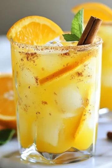 - 2 cups orange juice (freshly squeezed) - 1 cup sparkling water - 1 teaspoon ground cinnamon - 1 tablespoon honey or maple syrup - 1 orange (for garnish) - 2 cinnamon sticks (for garnish) - Ice cubes - Mint leaves (optional garnish) To make the Cinnamon Orange Cozy Mocktail, you need fresh orange juice. I suggest squeezing the oranges yourself for the best taste. You'll also need sparkling water to add some fizz. Ground cinnamon gives it that warm flavor we love. For sweetness, you can use honey or maple syrup. Taste it after mixing to see if you like it sweeter. Don't forget the garnishes! Slices of orange and cinnamon sticks make it look nice. Mint leaves add a fresh touch but are optional. Gather all these ingredients, and you’re ready to make a cozy drink that brightens your day! {{ingredient_image_1}} - First, grab a large pitcher. - Combine 2 cups of orange juice with 1 cup of sparkling water. - Add 1 teaspoon of ground cinnamon and 1 tablespoon of honey or maple syrup. - Stir the mix well until the honey or syrup dissolves completely. - This step helps the cinnamon blend in nicely. - Now, fill your serving glasses with ice cubes. - Carefully pour the orange mixture over the ice-filled glasses. - Make each drink special by garnishing with orange slices and a cinnamon stick. - If you want, add a few mint leaves for a fresh touch. - Serve your cozy mocktail right away and enjoy! To customize the sweetness of your Cinnamon Orange Cozy Mocktail, start with the honey or maple syrup. You can add one tablespoon, then taste it. If it needs more sweetness, add a little more. Remember, you can always add more sweetener, but you can't take it out. So, taste test before serving to get it just right. Garnishing makes your drink look nice. Use fresh orange slices to enhance the color. Adding a cinnamon stick brings warmth to the drink and makes it smell great. If you want a fresh touch, add mint leaves. They not only look good but also add a cool flavor. Arrange everything nicely in the glass to make your mocktail pop! Pro Tips Use Fresh Ingredients: Freshly squeezed orange juice enhances the flavor significantly compared to store-bought juice. Adjust Sweetness: Taste the mixture before serving and adjust the honey or maple syrup to your preferred sweetness level. Chill the Glasses: For an extra refreshing experience, chill your serving glasses in the freezer for 15 minutes before pouring the mocktail. Experiment with Garnishes: Feel free to add other garnishes like star anise or pomegranate seeds for a unique twist. {{image_2}} You can change the taste of your cozy mocktail by adding more spices. Try adding nutmeg for a warm, sweet note. Cloves can also add a unique flavor. Just a pinch of these spices can transform your drink. For sweetness, you have options. Use agave syrup, coconut sugar, or even stevia. Each sweetener adds its own twist. Adjust based on your taste. Always taste as you go to find the right balance. Seasonal fruits can make your mocktail even more special. In fall, add sliced apples or pears for a crisp touch. In summer, mix in fresh berries like strawberries or blueberries. They not only taste great but also look beautiful. You can also use seasonal spices. In winter, try ginger or allspice. They add warmth and depth to your drink. For spring, fresh herbs like basil can brighten the flavor. Experiment to find your favorite seasonal mix! To keep your Cinnamon Orange Cozy Mocktail fresh, store it in the fridge. Use an airtight container. A glass jar or a pitcher works great. If you have extra garnishes, store them separately. This prevents them from getting soggy. This mocktail is best served cold. If you want to refresh it, add ice. You can also mix in more sparkling water. For the best taste, drink it within two days. After that, the flavors may fade. Always check if it smells or tastes off before drinking. Can I make this mocktail ahead of time? Yes, you can. Make the drink mix ahead of time. Store it in the fridge. Just add ice and garnish when you serve. What are the health benefits of cinnamon and orange? Cinnamon helps with blood sugar control. It also has antioxidants. Oranges are high in vitamin C. They boost your immune system and keep your skin healthy. Is this recipe vegan-friendly? Yes, this recipe is vegan. Use maple syrup instead of honey for a vegan option. What snacks pair well with this mocktail? This mocktail goes great with light snacks. Try cheese and crackers, fruit platters, or veggie sticks. These snacks balance the sweetness of the drink. Can it be served at parties or gatherings? Absolutely! This mocktail is perfect for parties. It is easy to make and looks beautiful. Guests will love its fresh taste and cozy vibe. This blog post guides you through making a fresh cinnamon orange mocktail. We covered the simple ingredients and easy steps, plus tips for sweetness and garnish. You learned about flavor variations and how to store leftovers. Enjoy mixing this drink at home. It’s fun and healthy, perfect for any occasion. Try different spices and fruits to make it your own. You're ready to impress your friends with a tasty and eye-catching mocktail!