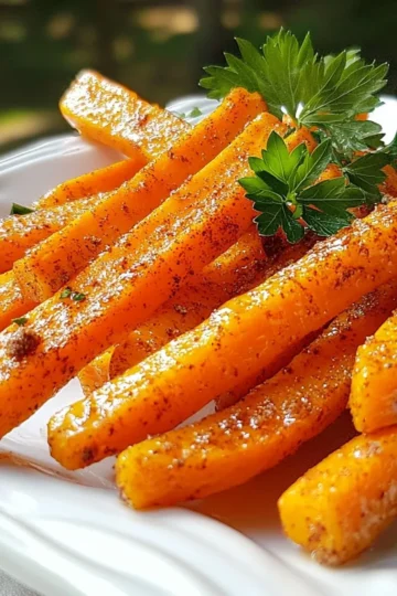 To make maple glazed carrot fries, you will need: - 4 large carrots, peeled and cut into fries - 2 tablespoons olive oil - 3 tablespoons pure maple syrup - 1 teaspoon ground cinnamon - 1/2 teaspoon salt - 1/4 teaspoon black pepper - 1/4 teaspoon cayenne pepper (optional for a kick) - Fresh parsley or cilantro for garnish These simple ingredients create a sweet and savory treat. The carrots shine when paired with maple syrup and spices. To get perfect fries, measure your ingredients carefully. Here are some tips: - Use dry measuring cups for solid ingredients. - Use liquid measuring cups for oils and syrups. - Level off dry ingredients with a knife. - For sticky ingredients like maple syrup, spray your measuring cup with a little oil for easy pouring. Being precise helps you achieve the best taste and texture. If you don't have all the ingredients, here are some easy swaps: - Swap olive oil for avocado oil or canola oil. - Use honey or agave syrup instead of maple syrup for a different flavor. - If you lack ground cinnamon, try nutmeg for a warm spice. - Leave out the cayenne pepper if you prefer no spice. These substitutes still keep the flavor profile delicious! {{ingredient_image_1}} Start with four large carrots. Peel them first, then cut them into fry shapes. Aim for a size that’s easy to hold. This helps them cook evenly. In a big bowl, mix the olive oil, maple syrup, cinnamon, salt, black pepper, and cayenne (if you want some heat). Add the carrot fries and toss well. Make sure every fry gets coated. This glaze adds a sweet and spicy kick. Preheat your oven to 425°F (220°C). Line a baking sheet with parchment paper for easy cleanup. Spread the carrot fries in a single layer. Give them space to get crispy. Bake for 20-25 minutes. Flip them halfway through for even browning. They should be golden and caramelized when done. Let them cool for a few minutes. Top with fresh parsley or cilantro for a nice touch. To get your carrot fries crispy, space them out on the baking sheet. If they touch, they steam instead of crisp. Bake at 425°F for 20-25 minutes. Flip them halfway through for even cooking. Keep an eye on them toward the end. You want them golden brown. Want a flavor boost? Try adding garlic powder or smoked paprika. These spices pair well with maple syrup. For a spicy kick, add cayenne pepper. Fresh herbs like rosemary or thyme also add great taste. Feel free to mix and match based on what you like. Serve your carrot fries in a fun way! Use a colorful bowl or a wooden platter. Garnish them with fresh parsley or cilantro for a pop of color. Pair them with a dipping sauce like ranch or yogurt. Your guests will love the look and taste! Pro Tips Choose the Right Carrots: Use fresh, firm carrots for the best texture and flavor. Organic carrots often have a sweeter taste. Adjust the Sweetness: Depending on your preference, you can increase or decrease the amount of maple syrup in the recipe for a more intense or subtle sweetness. Crispier Fries: For extra crispy carrot fries, soak the cut carrots in cold water for 30 minutes before baking. This helps to remove excess starch. Flavor Variations: Experiment with additional spices like paprika or garlic powder to create different flavor profiles for your carrot fries. {{image_2}} You can add a kick to your carrot fries. Mix in cayenne pepper for heat. Just a touch will do. You can also add some chili powder for more spice. The sweet maple syrup balances the heat well. This combo makes a fun twist on the recipe. Your taste buds will love it! Feel free to get creative with spices. Try adding garlic powder for depth. You can also use smoked paprika for a smoky flavor. Italian herbs like oregano or thyme work great too. Each spice adds a new layer to the dish. Mix and match to find your favorite blend! You can cook these fries in an air fryer. Just coat the fries as you would for the oven. Place them in the fryer basket in a single layer. Cook at 400°F (204°C) for about 15 minutes. Shake the basket halfway through for even cooking. Air frying gives you a crispier texture without much oil. It’s a quick and easy option! After you enjoy your maple glazed carrot fries, cool them down to room temperature. Place them in an airtight container. Store them in the fridge for up to three days. This keeps them fresh and delicious for later meals. To reheat, preheat your oven to 350°F (175°C). Spread the carrot fries on a baking sheet. Heat them for about 10-15 minutes. This helps restore their crispiness. You can also use a microwave, but they may lose crunch. If you want to freeze carrot fries, make sure they are fully cooled. Place them in a single layer on a baking sheet first. Freeze them for about an hour until firm. Then, transfer them to a freezer bag. They can stay frozen for up to three months. When ready, bake them straight from the freezer. Enjoy the sweet and spicy flavor anytime! Yes, you can use baby carrots. They will cook faster, so check them often. Cut them in half lengthwise for better results. You want them to be crispy and caramelized, just like the large ones. To reduce sweetness, use less maple syrup. You can try two tablespoons instead of three. Adding more spices, like cinnamon or black pepper, helps balance the flavor too. This way, your fries will still taste great without being too sweet. Yes, these carrot fries are vegan. They contain no animal products. The maple syrup and olive oil both come from plants, making them perfect for a vegan diet. Enjoy these fries as a tasty, meat-free treat! In this post, we discussed how to make delicious maple glazed carrot fries. We covered the needed ingredients, helpful measuring tips, and easy substitutes. I shared simple steps for preparing, mixing, and baking. You learned tips for crispiness and flavor. We explored fun variations and how to store your fries correctly. Carrot fries can be a tasty and healthy snack or side dish. Enjoy experimenting with different flavors and methods. Happy cooking!
