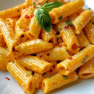 - Red bell peppers - Olive oil - Garlic - Heavy cream - Parmesan cheese - Fresh basil - Salt - Black pepper - Pasta choices (penne, fettuccine, farfalle) - Optional: Crushed red pepper flakes Gather these fresh ingredients to make a vibrant and tasty pasta dish. Start with two red bell peppers. They give the sauce its sweet and smoky flavor. You will also need one tablespoon of olive oil for roasting the peppers. Next, grab three cloves of garlic, minced, to add a nice depth to the sauce. The richness comes from one cup of heavy cream. For a cheesy touch, use half a cup of grated Parmesan cheese. Don’t forget a quarter cup of fresh basil, chopped, for freshness. One teaspoon of salt and half a teaspoon of black pepper will bring out the flavors. For the pasta, you can choose eight ounces of your favorite type—penne, fettuccine, or farfalle work great. If you like some heat, add crushed red pepper flakes to taste. With these ingredients, you are set to create a creamy and delicious meal that everyone will enjoy! {{ingredient_image_1}} 1. Preheating the oven Start by setting your oven to 400°F (200°C). This will get it hot for roasting. 2. Roasting process Place the two red bell peppers on a baking sheet. Drizzle them with one tablespoon of olive oil. Roast the peppers for 25 to 30 minutes. You want the skins to get charred and blistered. 3. Cooling and peeling instructions After roasting, take the peppers out and let them cool for about 10 minutes. Once they are cool, remove the skins. Pull off the stems and scoop out the seeds. Finally, chop the flesh into smaller pieces. 1. Sautéing garlic In a skillet, heat a little olive oil over medium heat. Add three minced garlic cloves and sauté for about one minute. You want the garlic to be fragrant. 2. Combining roasted peppers and blending Add the chopped roasted peppers to the skillet. Stir the mix for another minute. Then, transfer everything to a blender. Pour in one cup of heavy cream, half a cup of grated Parmesan cheese, one teaspoon of salt, and half a teaspoon of black pepper. Blend it all until smooth and creamy. 1. Instructions for al dente pasta Cook eight ounces of your chosen pasta in salted water. Follow the package instructions for the best results. Aim for an al dente texture, which means it should still have a little bite. 2. Mixing pasta with sauce Once the pasta is ready, drain it and set it aside. In the same skillet, add the cooked pasta to the creamy roasted red pepper sauce. Toss everything together until the pasta is well-coated. If the sauce feels too thick, add a little pasta water to get the right consistency. To make the sauce just right, focus on consistency first. You want it creamy but not too thick. If it gets too thick, add a splash of pasta water to loosen it up. This helps the sauce coat the pasta well. For added flavor, consider blending in a squeeze of lemon juice or a pinch of smoked paprika. These little touches can elevate your dish. Salting the pasta water is key. Use about 1-2 tablespoons of salt for every gallon of water. This helps the pasta absorb flavor as it cooks. Timing also matters. Cook the pasta until it is al dente. This means it should have a slight bite to it. Check the package for cooking times, but usually, 8-10 minutes works well. Drain it quickly and mix it with the sauce right away for the best texture. Pro Tips Roasting Peppers: Roasting the peppers until they're charred enhances their natural sweetness and adds a smoky flavor to the sauce. Pasta Water Magic: Reserve some pasta cooking water before draining. It can be added to the sauce to adjust consistency and help the sauce cling to the pasta. Add Some Heat: If you enjoy a spicy kick, mix in some crushed red pepper flakes or a dash of cayenne pepper to the sauce. Fresh Herbs: For an even fresher flavor, consider adding additional herbs like parsley or thyme along with the basil for a more complex taste. {{image_2}} For a dairy-free version, swap heavy cream for coconut cream or cashew cream. Both options give a rich and creamy feel. You can also use nutritional yeast instead of Parmesan cheese for a cheesy taste without dairy. If you want to add more veggies, consider spinach, mushrooms, or zucchini. They blend well with the roasted red peppers. You can sauté these veggies before mixing them into the sauce for extra flavor. This creamy pasta pairs nicely with a fresh salad or garlic bread. A simple green salad with lemon dressing brightens up the meal. Garlic bread adds a nice crunch and is perfect for dipping. For garnish, sprinkle fresh basil on top for color and flavor. A drizzle of olive oil enhances the dish. If you like heat, add crushed red pepper flakes for an extra kick. To keep your creamy roasted red pepper pasta fresh, store it in an airtight container. Let the pasta cool to room temperature before sealing it. This helps prevent extra moisture, which can make the pasta soggy. Place it in the fridge and use it within three to four days. When reheating, add a splash of water or cream to bring back the creamy texture. Freezing this pasta is easy and great for meal prep. First, let the pasta cool completely. Then, portion it into freezer-safe bags or containers. Squeeze out as much air as possible to avoid freezer burn. You can freeze it for up to three months. To reheat, thaw in the fridge overnight. Warm it gently on the stove, adding a little cream or water to keep it creamy. How can I make it vegan? To make this dish vegan, swap heavy cream for coconut cream or cashew cream. Use nutritional yeast instead of Parmesan cheese. This keeps the creamy texture while adding a rich flavor. Can I use jarred roasted red peppers? Yes, jarred roasted red peppers work well. They save time and still taste great. Just drain and rinse them before adding to the sauce. This makes the dish even easier to prepare. What types of pasta work best for this recipe? You can use any pasta you like! Penne, fettuccine, or farfalle all work great. Choose your favorite shape for a fun bite. Each type absorbs the sauce nicely. How long does it last in the fridge? This pasta dish lasts about 3-5 days in the fridge. Store it in an airtight container for best results. Reheat it on the stove or in the microwave. Add a splash of water to keep it creamy. This blog post covered a tasty dish: creamy roasted red pepper pasta. You learned about the simple ingredients and step-by-step instructions to make it right. I shared tips for perfecting the sauce and cooking pasta. You can explore variations to suit your needs, along with storage tips for leftovers. Enjoy this dish any time! It is easy to make and delicious. Don't hesitate to try new flavors and share your creations. Happy cooking!