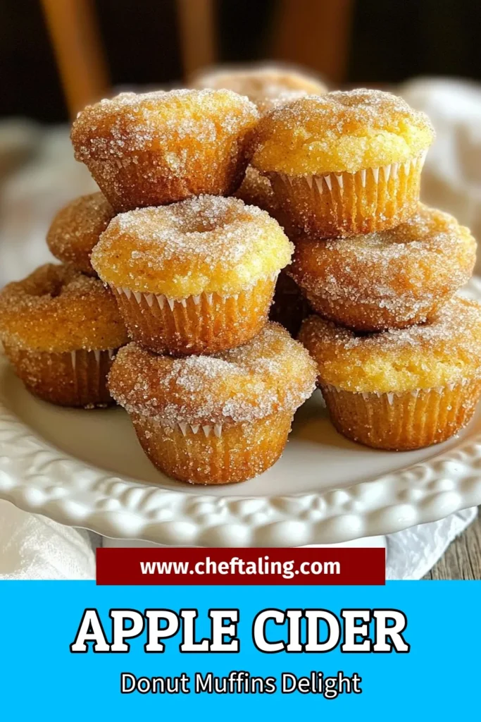 Indulge in the ultimate fall dessert with these delightful Apple Cider Donut Muffins. Combining the warmth of apple cider donuts and cinnamon sugar muffins, this easy recipe creates baked apple cider donuts that are both fluffy and flavorful. Perfect for cozy gatherings, these muffins are a must-try this season! Save this recipe for your favorite autumn treat! #AppleCiderDonuts #FallDessertRecipes #CinnamonSugarMuffins #BakedAppleCiderDonuts