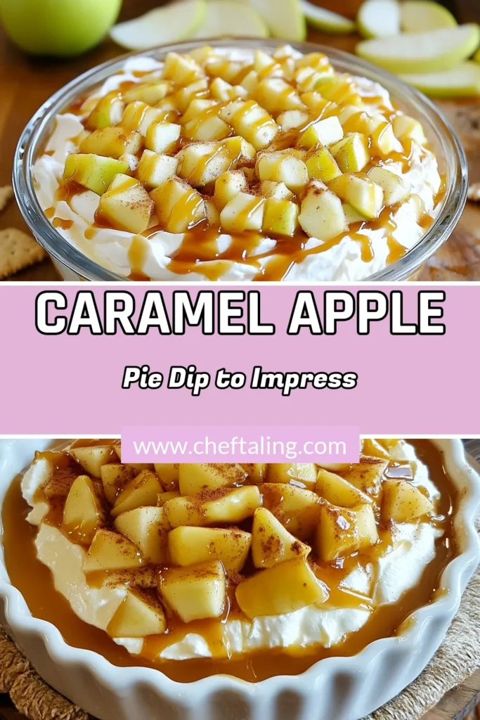 Indulge in this delicious Caramel Apple Pie Dip, the perfect easy dessert dip recipe for fall! Combining cream cheese caramel dip with tender diced apples and a warm blend of apple cinnamon flavors, this dip is sure to impress. Ready in just 15 minutes, it’s ideal for gatherings and cozy nights in. Serve it with graham crackers or apple slices for a delightful treat! Save it for your next fall dessert ideas! #CaramelApplePieDip #EasyDessertDip #FallDessertIdeas #AppleCinnamonDip