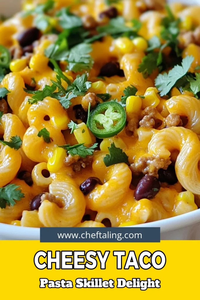Looking for a quick and delicious meal? Try this Cheesy Taco Pasta Skillet! Packed with flavor, this One-Pot Taco Pasta combines ground turkey with cheesy goodness, making it a perfect family dinner. With easy-to-follow steps, you'll have a savory dish ready in just 30 minutes. Discover the best in Cheesy Pasta Recipes and make dinner a breeze! Save this Cheesy Taco Pasta recipe now! #TacoPasta #OnePotMeal #CheesyPasta #GroundTurkeyTacos