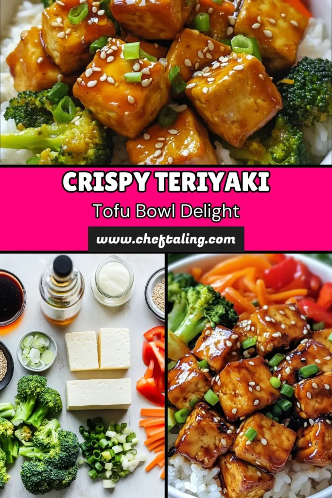Enjoy a delicious and healthy Crispy Teriyaki Tofu Bowl that’s perfect for any meal! This easy tofu dish combines marinated, crispy tofu with vibrant sautéed veggies over fluffy jasmine rice. Perfect for those seeking vegan teriyaki recipes and Japanese tofu recipes. Whip up this nutritious bowl in just an hour and savor the flavors. Save this recipe for your next cooking adventure! #VeganRecipes #TofuDishes #HealthyEating #JapaneseCuisine