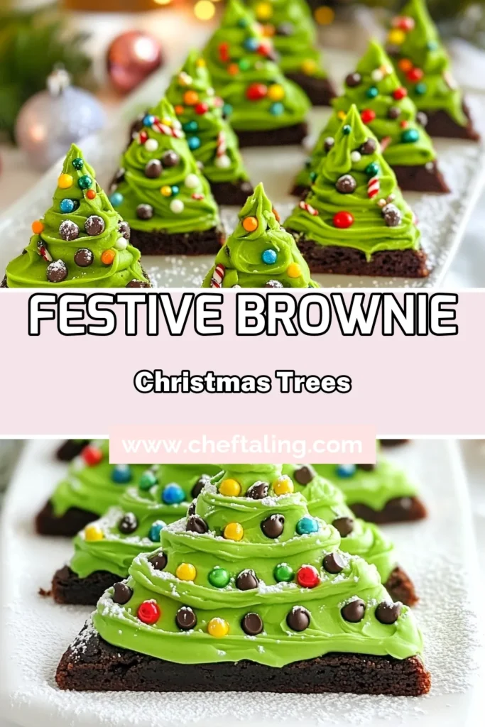 Indulge in the festive spirit with these delightful Christmas tree brownies! This easy Christmas treats recipe transforms simple brownie mix into festive brownie creations that impress. With green frosting, mini chocolate chips, and fun decorations, you’ll create the ultimate holiday dessert. Perfect for parties or as gifts, these decorated brownies are sure to be a hit! Try this decorated brownies recipe today! #ChristmasTreeBrownies #HolidayDesserts #EasyChristmasTreats #FestiveBrownieRecipe