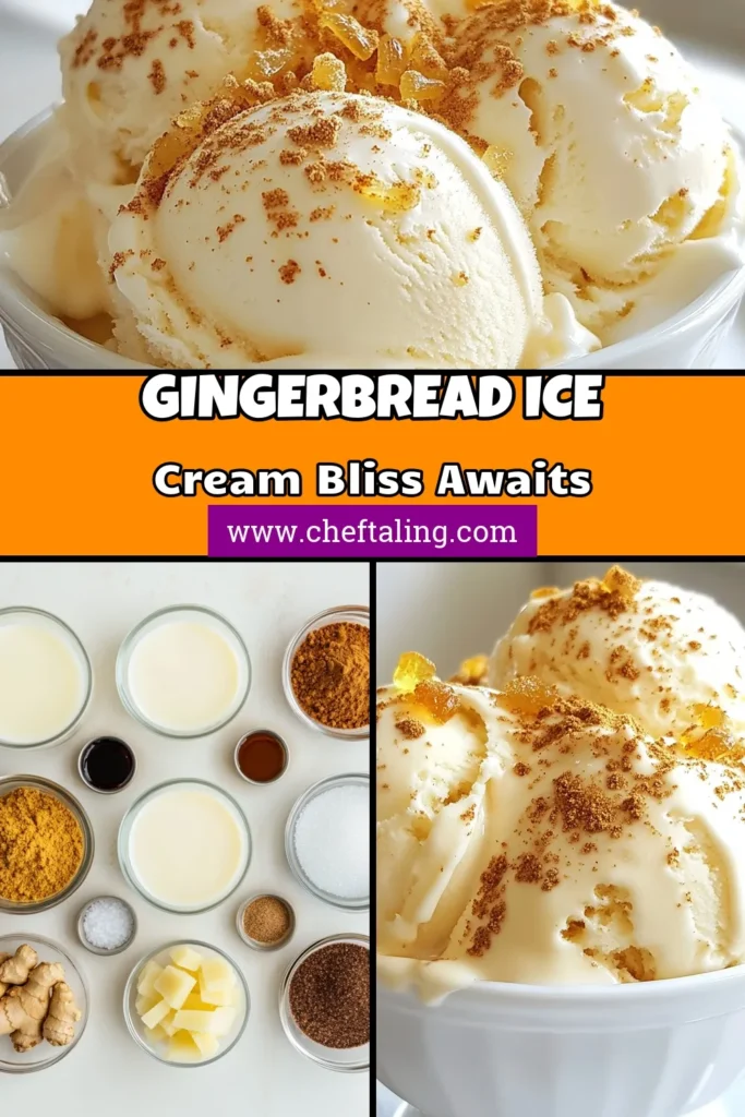 Indulge in the festive flavors of winter with this delicious gingerbread ice cream recipe. This homemade gingerbread ice cream is easy to make with just a few ingredients and doesn't require an ice cream maker for a no-churn version. Perfect for holiday gatherings, this creamy treat will be the star of your festive ice cream recipes. Dive into this delightful holiday gingerbread dessert that everyone will love! Save this recipe for a sweet seasonal treat! #GingerbreadIceCream #HomemadeIceCream #HolidayDessert #NoChurnIceCream