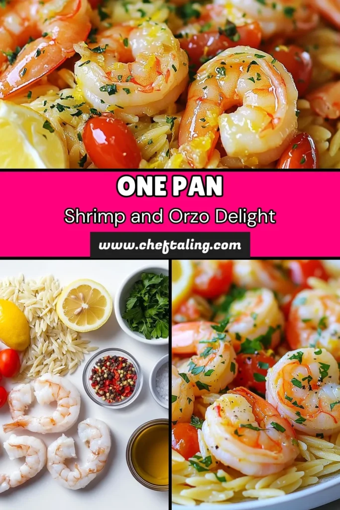 Looking for a quick weeknight meal? Try this easy shrimp pasta dish with our zesty One-Pan Lemon Garlic Shrimp Orzo recipe! This lemon garlic shrimp recipe brings together succulent shrimp, orzo pasta, and fresh flavors in just 30 minutes. Perfect for busy nights, it's a one-pan shrimp orzo meal that delivers deliciousness with minimal cleanup. Save this delightful recipe for your next dinner! #ShrimpPasta #OnePanMeals #EasyDinner #HealthyEating
