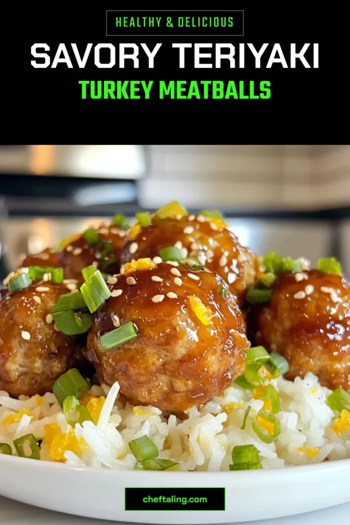 Discover this delicious Teriyaki Turkey Meatballs recipe that's perfect for a quick dinner! These ground turkey meatballs are packed with flavor and paired with a healthy teriyaki sauce. With easy meatball recipes like this, meal prep becomes a breeze. Serve your homemade meatballs with rice for a complete and satisfying meal. Don't miss out on this tasty dish! Save and try this healthy recipe today! #TeriyakiTurkeyMeatballs #EasyMeatballRecipes #HealthyRecipes #GroundTurkeyMeals