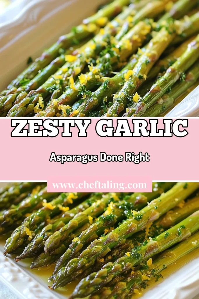 Discover the vibrant flavors of zesty lemon garlic asparagus with this easy roasted asparagus recipe! This healthy asparagus side dish features roasted asparagus tossed in olive oil, garlic, and fresh lemon juice, bringing you an explosion of taste. Enhance it with optional Parmesan for a delightful twist. Perfect for any meal! Try this simple lemon garlic vegetables recipe today and elevate your dishes. Save this now! #AsparagusRecipe #HealthySideDish #ParmesanAsparagus #EasyVegetables
