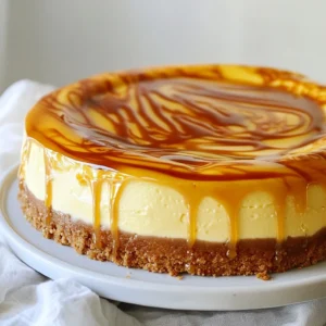 - 1 ½ cups graham cracker crumbs - ½ cup unsalted butter, melted - 2 cups cream cheese, softened - 1 cup granulated sugar - ¾ cup sour cream - 3 large eggs - 1 teaspoon vanilla extract - ½ cup strong brewed coffee, cooled - ½ cup caramel sauce (plus more for drizzling) - 2 tablespoons espresso powder - A pinch of salt Let’s dive into the ingredients for this caramel macchiato cheesecake. Each one plays a key role in creating a rich and creamy delight. First, we have graham cracker crumbs. They form the perfect crust. Their sweetness balances the cheesecake's richness. Next is unsalted butter, which binds the crumbs and adds flavor. Then, we use cream cheese. It gives the cheesecake its smooth texture and creamy taste. Granulated sugar sweetens the mix. It helps to balance the coffee flavor. Sour cream adds a nice tang. This helps to cut through the sweetness. Then, we have eggs. They provide structure and help the cheesecake set. Vanilla extract adds warmth and depth. Strong brewed coffee brings that classic macchiato flavor. It enhances the overall taste of the cheesecake. Next is caramel sauce. This adds sweetness and richness. You can drizzle more on top for a pretty finish. Espresso powder boosts the coffee flavor even more. Finally, a pinch of salt enhances all the flavors. Each ingredient works together to create a dessert that's rich, creamy, and full of flavor. {{ingredient_image_1}} - Preheat the oven to 325°F (160°C). - Prepare the springform pan with aluminum foil. This keeps the water out while baking. - Mix 1 ½ cups of graham cracker crumbs and ½ cup of melted butter in a bowl. - Press the mixture firmly into the bottom of the pan. This forms a strong crust. - Bake the crust for 10 minutes and then set it aside to cool. - Beat 2 cups of softened cream cheese in a large bowl until smooth. - Gradually add in 1 cup of granulated sugar while mixing. This helps it blend well. - Incorporate ¾ cup of sour cream and 3 large eggs, one at a time. - Add 1 teaspoon of vanilla extract, ½ cup of cooled brewed coffee, ½ cup of caramel sauce, 2 tablespoons of espresso powder, and a pinch of salt. - Mix on low speed until just combined and smooth. Be careful not to over-mix. - Pour the cheesecake batter over the cooled crust. Use a spatula to smooth the top. - Tap the pan gently on the counter to release any air bubbles. - Bake for 50-60 minutes. The center should be set but still slightly jiggly. - Turn off the oven and let the cheesecake cool inside with the door slightly ajar. This helps it set evenly. - After an hour, move it to the fridge. Chill for at least 4 hours, or overnight for the best results. To get a smooth and creamy cheesecake, avoid over-mixing the batter. When you mix too much, air gets in. This air can cause cracks as the cheesecake bakes. Mix just until everything is combined for the best results. Cooling the cheesecake in the oven is also key. After baking, turn off the oven but let the cheesecake stay inside for an hour. This gentle cooling helps prevent cracks. It also makes the texture rich and creamy. For the best flavor, use strong coffee. Brew it fresh and let it cool before adding it to the batter. A robust coffee will shine through the cheesecake. When it comes to caramel, choose a high-quality sauce. A thick, rich caramel adds depth. You can also make your own caramel for an extra treat. For toppings, consider adding whipped cream or chocolate shavings. A sprinkle of sea salt over the caramel enhances the sweet flavor. You can also add a dash of cinnamon for warmth. Each of these options adds fun twists to your cheesecake. Pro Tips Use Room Temperature Ingredients: Ensuring your cream cheese and eggs are at room temperature will help achieve a smoother batter, preventing lumps in your cheesecake. Don’t Overmix: Once you add the eggs, mix just until combined. Overmixing can incorporate too much air, which may cause the cheesecake to crack during baking. Water Bath Technique: For an ultra-creamy texture, consider baking your cheesecake in a water bath. Wrap the springform pan in foil and place it in a larger pan filled with hot water during baking. Chill Overnight: For the best flavor and texture, allow the cheesecake to chill overnight in the refrigerator. This helps the flavors meld and sets the cheesecake perfectly. {{image_2}} You can play with flavors in your caramel macchiato cheesecake. Adding chocolate or mocha can make it even richer. Just mix in some cocoa powder or melted chocolate into the batter. This twist gives a deep, chocolatey taste that pairs well with coffee. For toppings, think beyond caramel. You can use whipped cream, chocolate shavings, or crushed nuts. Fresh coffee beans sprinkled on top can add a nice touch. They look great and enhance the coffee flavor. If you need a gluten-free option, you can swap the graham cracker crust. Use almond flour or gluten-free cookies instead. Just mix them with melted butter, and press them into the pan as usual. For those avoiding dairy, choose vegan cream cheese and coconut yogurt for sour cream. These alternatives work well, keeping the cake creamy. You won’t lose the rich taste. Enjoy your tasty cheesecake while meeting your dietary needs! To keep your caramel macchiato cheesecake fresh, store it in the fridge. Use an airtight container or wrap it tightly with plastic wrap. Make sure it is completely cool before storing. This cheesecake stays good for about 5 days in the fridge. For longer storage, you can freeze the cheesecake. Wrap it well in plastic wrap and then place it in a freezer-safe bag or container. It can last up to 3 months in the freezer. When you are ready to enjoy it, move it to the fridge to thaw overnight. If you want to serve your cheesecake after refrigeration, simply slice it and let it sit at room temperature for about 15 minutes. This helps the flavors come alive. You can also warm individual slices in the microwave for about 10-15 seconds. Just be careful not to overheat it. The cheesecake tastes best when it is cool and creamy. Remember to drizzle some extra caramel sauce on top before serving. Enjoy your delicious treat! The cheesecake lasts about 5 to 7 days in the fridge. Store it covered to keep it fresh. After this time, the taste and texture may change. Yes, you can make this cheesecake a day or two ahead. It actually tastes better after chilling overnight. Just be sure to let it cool fully before refrigerating. You can use plain Greek yogurt or cream cheese instead of sour cream. Both give a similar creamy texture. If you want a lighter option, try using cottage cheese blended until smooth. Using a springform pan is best for this cheesecake. It helps you remove the cheesecake easily without breaking it. If you don’t have one, you can use a regular pan, but be careful when serving. This cheesecake combines simple ingredients for a rich, creamy treat. You learned all about the steps, tips, and variations to customize your dessert. Remember to cool it correctly for the best texture. Feel free to explore different flavors and ways to store leftovers. Enjoy every bite of your delicious creation and share it with others. This dessert can bring joy to any gathering. Embrace your new skills and let your cheesecake shine.