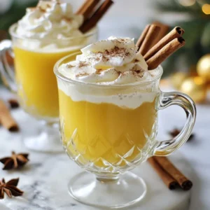 To make this cozy drink, gather these simple ingredients: - 4 cups apple cider - ½ cup brown sugar - ½ cup unsalted butter, softened - 1 teaspoon ground cinnamon - ½ teaspoon ground nutmeg - ½ teaspoon ground ginger - ¼ teaspoon ground cloves - 1 teaspoon vanilla extract - Whipped cream for topping - Cinnamon sticks for garnish You can adjust the measurements if you want to make more or less. For a sweeter drink, add more brown sugar. If you prefer less sweetness, reduce the sugar. You can swap apple cider for pear cider for a twist. Each option brings its own flavor, so feel free to explore. Using fresh spices makes a big difference. Ground spices are convenient but may lack the depth of fresh ones. For the best taste, consider using fresh ginger and whole cinnamon sticks. You can grind them at home for a fresher flavor. Experiment with both to find what you enjoy most! {{ingredient_image_1}} To start your cozy drink, gather your ingredients. You need apple cider, brown sugar, butter, and spices. Here’s what to do: - Cream together: - ½ cup unsalted butter, softened - ½ cup brown sugar - 1 teaspoon vanilla extract Mix until smooth. This blend is key to your drink's rich flavor. Next, get your slow cooker. Pour in 4 cups of apple cider. Add in the spices: - 1 teaspoon ground cinnamon - ½ teaspoon ground nutmeg - ½ teaspoon ground ginger - ¼ teaspoon ground cloves Stir well to mix everything. Now, add your butter and sugar mix into the slow cooker. Ensure the butter blends well into the cider. Cover your slow cooker. Set it on low heat for 2-3 hours. Stir occasionally to mix the flavors. You want the mixture to get warm and cozy. The longer it cooks, the better the flavors meld. When your drink is ready, ladle it into mugs. Each mug should be warm and inviting. Top each drink with whipped cream. For a nice touch, add a cinnamon stick to each mug. This not only looks good, but it also adds flavor. Enjoy this perfect warm drink on chilly nights! To get the best flavor in your hot buttered rum, use quality spices. Fresh spices will give a stronger taste. Ground spices work well too, but check their freshness. If they are old, they may lack flavor. Mixing spices like cinnamon, nutmeg, and ginger creates warmth and depth. Adjust the brown sugar to your taste. If you prefer a sweeter drink, add more sugar. For a spicier kick, increase the ginger or add a pinch of cayenne. Timing is key when using a slow cooker. Cook your drink on low for 2-3 hours. This allows the flavors to mix well. If you want it hotter, cook for an extra hour. Just be careful not to let it boil. Frequent stirring helps blend the butter and spices. It also keeps the drink at a steady temperature. Always taste before serving. This way, you can adjust sweetness or spice levels. Presentation adds charm to this cozy drink. Use clear glass mugs to show off the warm colors. This makes it look more inviting. Top each mug with a generous dollop of whipped cream. A sprinkle of nutmeg or cinnamon on top looks lovely. Adding a cinnamon stick makes a great stirrer and adds flavor. You can also serve with a slice of apple on the rim for extra flair. These small touches make your hot buttered rum a feast for the eyes as well as the palate. Pro Tips Mixing it Right: Ensure that your butter is at room temperature for easy mixing with the brown sugar, creating a smooth and creamy base for your drink. Spice it Up: Feel free to adjust the spices according to your taste. Adding more cinnamon or nutmeg can enhance the warm flavor profile of the drink. Serve it Hot: This drink is best served warm. Keep the slow cooker on warm after it's done cooking to maintain the perfect serving temperature. Add a Personal Touch: Experiment with additional flavors by incorporating a splash of rum or bourbon for an adult twist on this cozy beverage. {{image_2}} You can make this drink your own by adding flavors. Try using spiced rum instead of regular rum for a warm kick. You can also add a splash of orange juice or apple pie spice for a fruity twist. If you love chocolate, a bit of cocoa powder can create a rich flavor. If you need a dairy-free option, swap the butter for coconut oil. You can use a non-dairy whipped topping too. For a lower sugar choice, try a sugar substitute like stevia or monk fruit. This way, you can still enjoy the warm comfort without the extra sugar. Want to enjoy this drink without alcohol? Just leave out the rum and add more apple cider. You can also mix in some ginger ale for a fizzy touch. This makes it a cozy drink for everyone, including kids. The spices and butter still give it that warm, rich flavor we love. To store leftovers, let the hot buttered rum cool first. Pour it into an airtight container. Seal it tightly and keep it in the fridge. It will stay fresh for a few days. If you want to keep it longer, you can freeze it. Just make sure to leave some space in the container for expansion. When you're ready to enjoy your leftovers, pour the mixture into a pot. Heat it on low, stirring gently. You can also use the microwave. Just warm it in short bursts, stirring in between. Be careful not to boil it, as that can change the flavor. Hot buttered rum is best enjoyed fresh. In the fridge, it lasts about 3 to 5 days. If frozen, it can stay good for up to 3 months. Just remember to label your container with the date. That way, you’ll know when to use it by. Hot buttered rum is a classic drink from the 1800s. It started as a way to warm up during cold months. The drink became popular in New England. Sailors often enjoyed it, mixing rum with butter, sugar, and spices. Over time, people added apple cider for a twist. This version keeps the original spirit while making it cozy and festive. Yes, you can use other types of cider. While apple cider is traditional, you can try pear or spiced cider. Each type gives a unique flavor and warmth. If you want a sweeter drink, go for a sweeter cider. If you prefer a tart flavor, choose a tart cider. Experimenting can lead to delightful new tastes. Making this recipe in advance is easy. You can prepare the butter and sugar mixture ahead of time. Store it in the fridge until you need it. When you’re ready, just add it to the cider and spices in the slow cooker. This drink can stay warm for hours. It’s perfect for parties or cozy nights in. This blog post covered how to make a great Hot Buttered Rum. We started with the right ingredients, including fresh and ground spices. Then, we walked through each step, from prep to cooking in a slow cooker. I shared tips for flavor balance and ways to adjust cooking times. You learned about fun variations and how to properly store leftovers. In the end, you can enjoy this drink your way, whether you want to mix flavors or make it alcohol-free. Keep experimenting to find your perfect blend!
